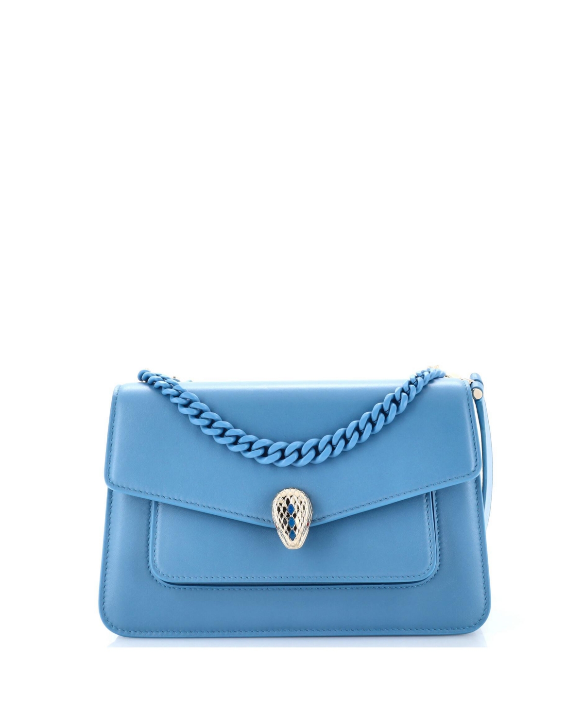 Pre-Owned Bvlgari Medium Serpenti Forever Maxi Chain Crossbody Bag Leather – Blue Pre-Owned Bvlgari Medium Serpenti Forever Maxi Chain Crossbody Bag Leather – Blue
