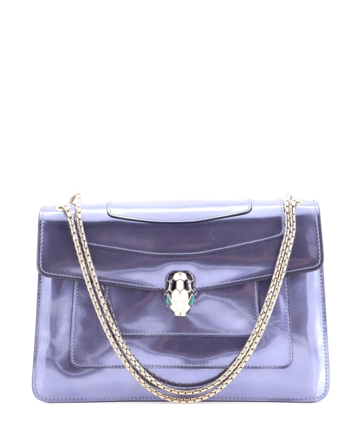 Pre-Owned Bvlgari Medium Serpenti Forever Shoulder Bag Patent – Blue Pre-Owned Bvlgari Medium Serpenti Forever Shoulder Bag Patent – Blue