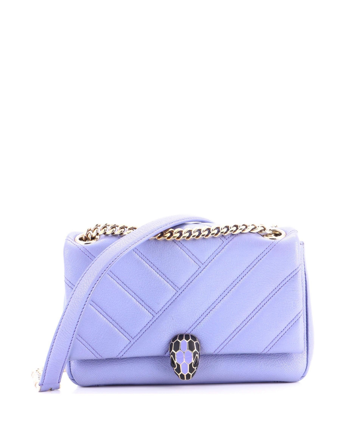 Pre-Owned Bvlgari Small Serpenti Cabochon Shoulder Bag Diagonal Quilted Leather – Blue Pre-Owned Bvlgari Small Serpenti Cabochon Shoulder Bag Diagonal Quilted Leather – Blue