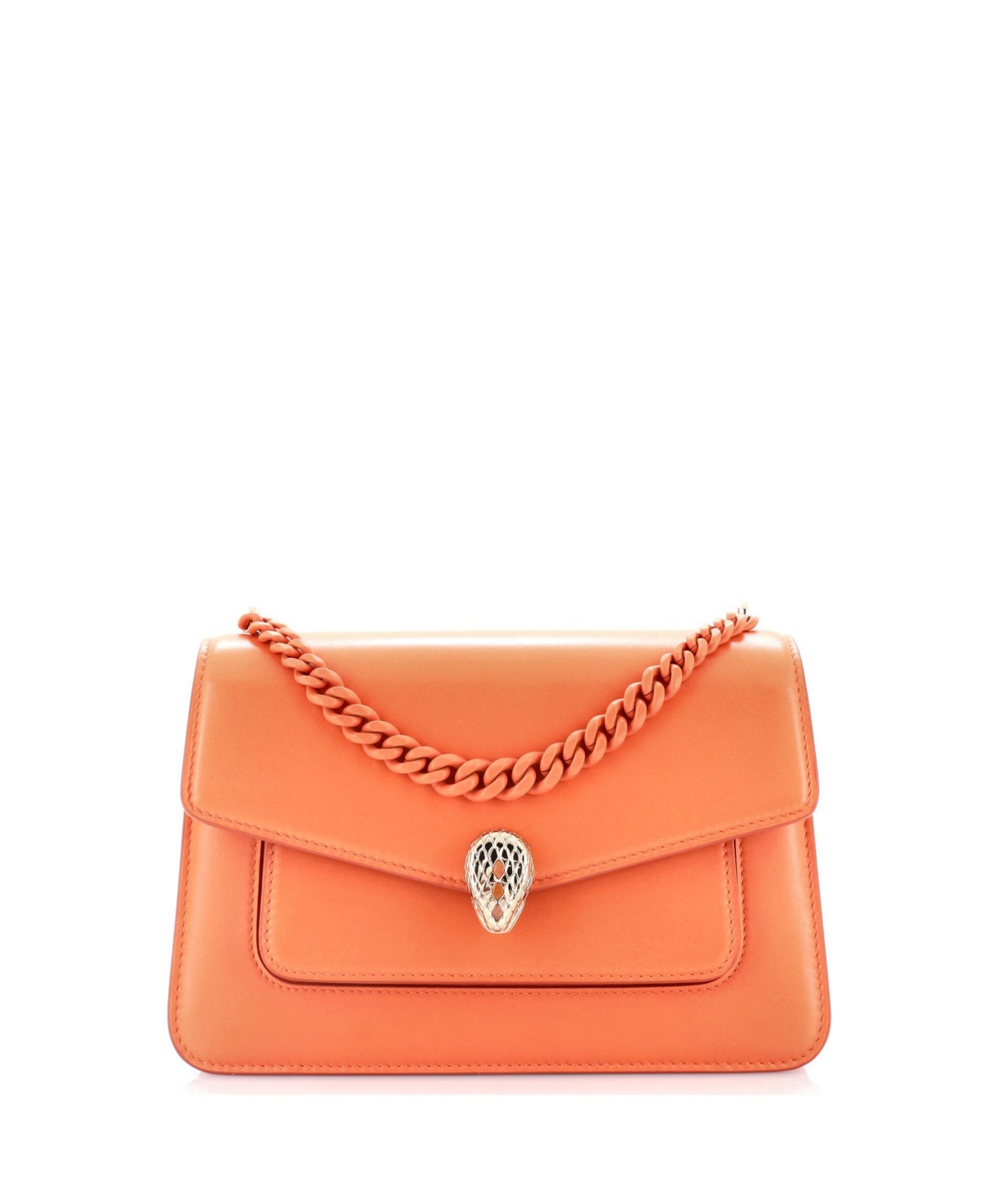 Pre-Owned Bvlgari Small Serpenti Forever Maxi Chain Crossbody Bag Leather – Orange Pre-Owned Bvlgari Small Serpenti Forever Maxi Chain Crossbody Bag Leather – Orange