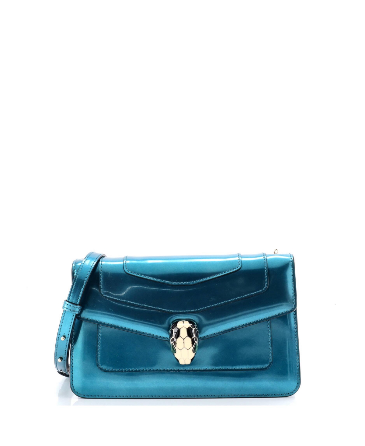 Pre-Owned Bvlgari Small Serpenti Forever Shoulder Bag Metallic Leather – Blue Pre-Owned Bvlgari Small Serpenti Forever Shoulder Bag Metallic Leather – Blue