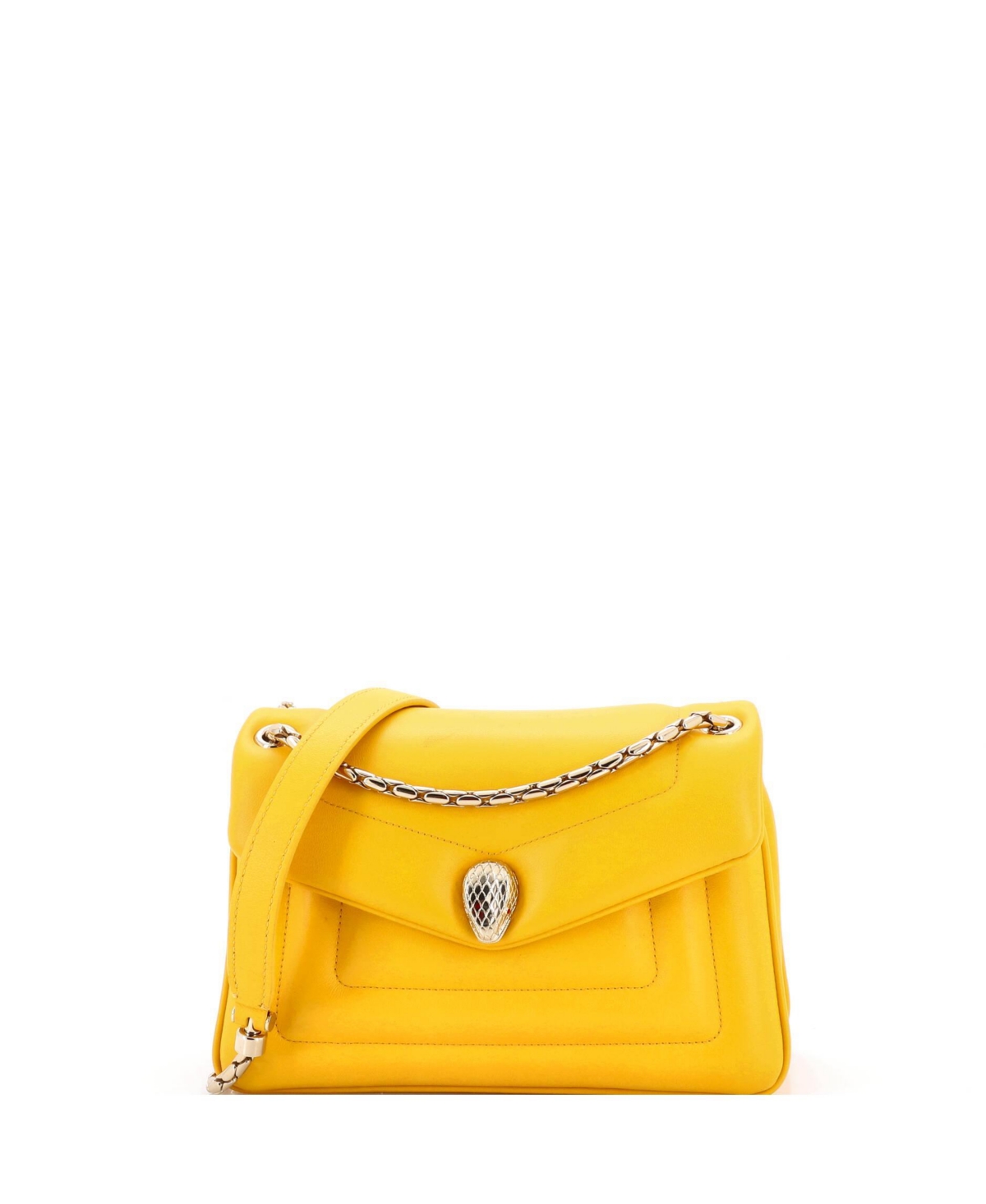 Pre-Owned Bvlgari Small Serpenti Reverse Shoulder Bag Leather – Yellow Pre-Owned Bvlgari Small Serpenti Reverse Shoulder Bag Leather – Yellow