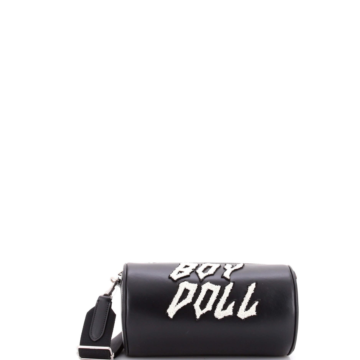 Pre-Owned Celine Cylinder Shoulder Bag Leather with Applique – Black