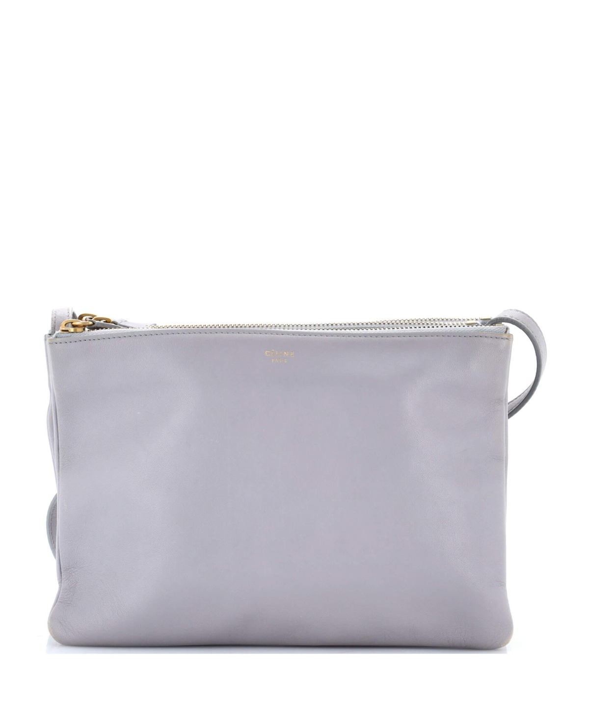 Pre-Owned Celine Large Trio Crossbody Bag Leather – Grey