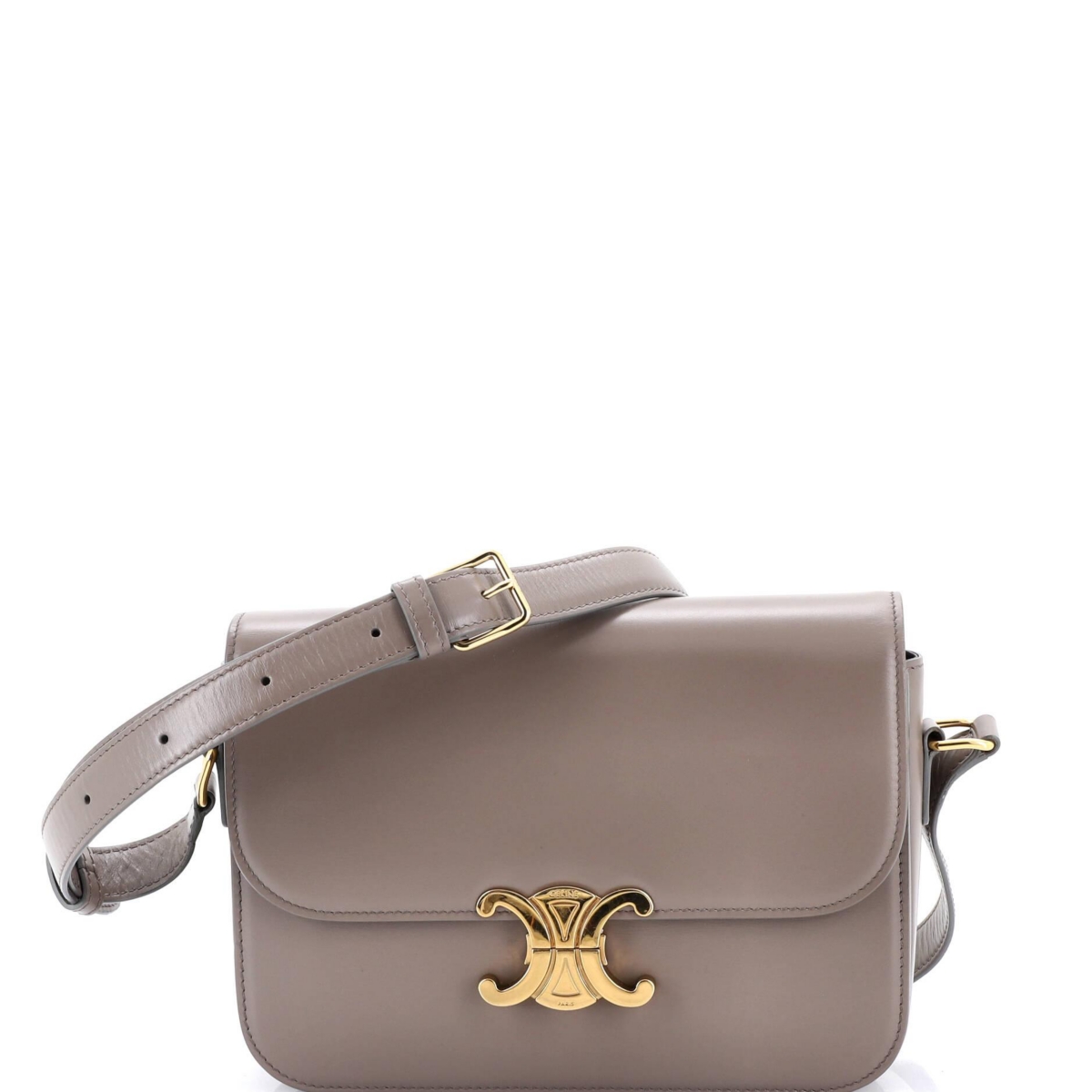 Pre-Owned Celine Medium Triomphe Shoulder Bag Smooth Calfskin – Grey Pre-Owned Celine Medium Triomphe Shoulder Bag Smooth Calfskin – Grey
