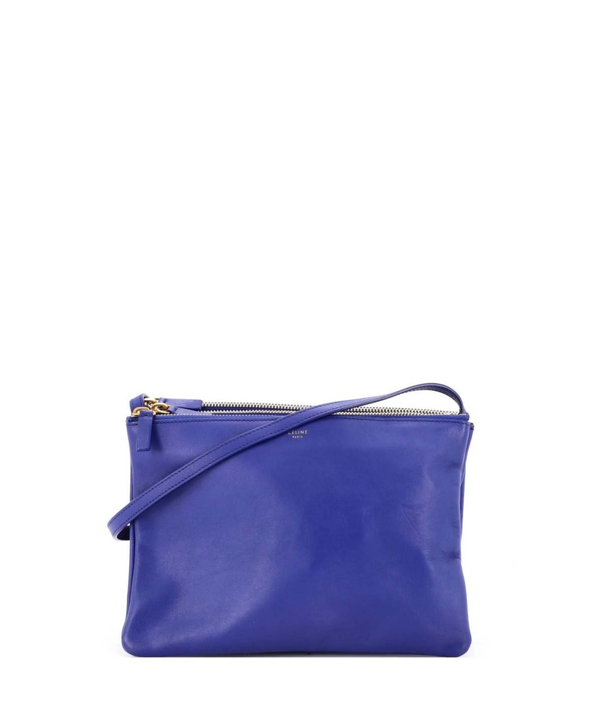 Pre-Owned Celine Small Trio Crossbody Bag Leather – Blue