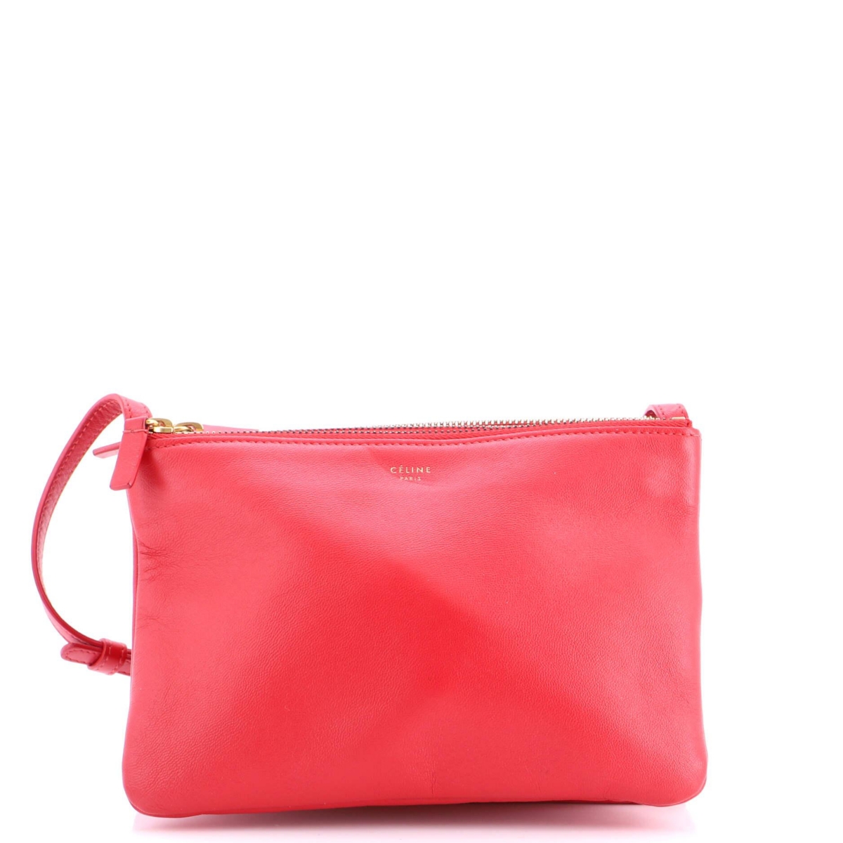 Pre-Owned Celine Small Trio Crossbody Bag Leather – Red Pre-Owned Celine Small Trio Crossbody Bag Leather – Red