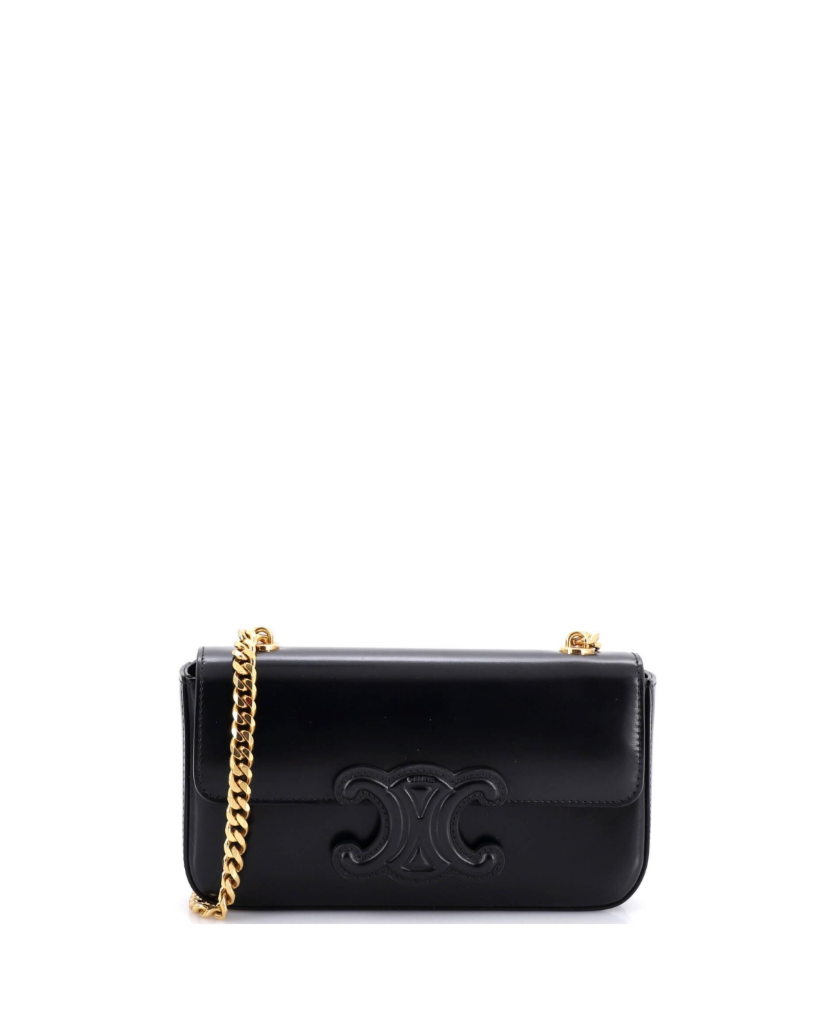 Pre-Owned Celine Small Triomphe Chain Shoulder Bag Leather – Black Pre-Owned Celine Small Triomphe Chain Shoulder Bag Leather – Black