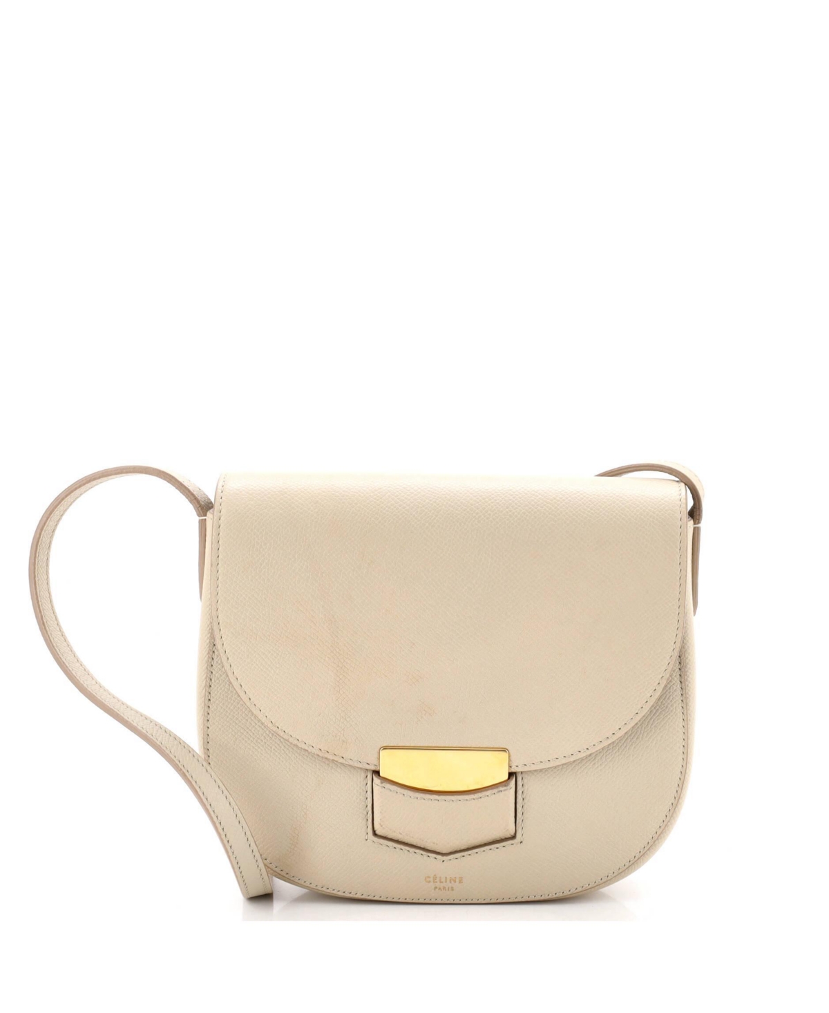 Pre-Owned Celine Small Trotteur Crossbody Bag Grainy Leather – Natural Pre-Owned Celine Small Trotteur Crossbody Bag Grainy Leather – Natural