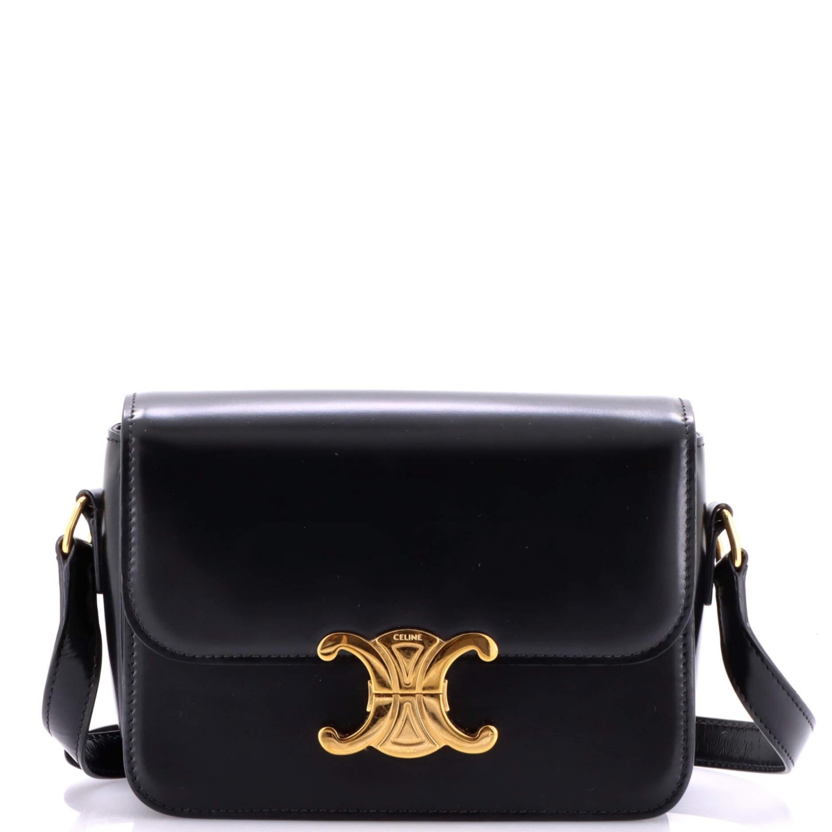 Pre-Owned Celine Teen Triomphe Shoulder Bag Smooth Calfskin – Black
