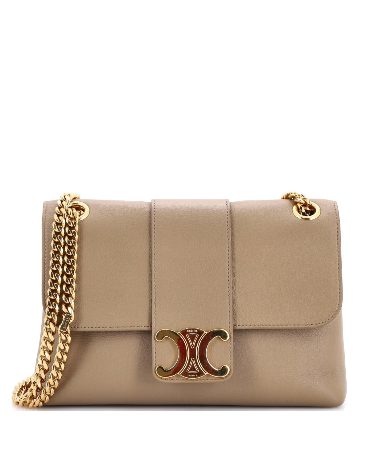 Pre-Owned Celine Teen Victoire Flap Shoulder Bag Leather – Natural