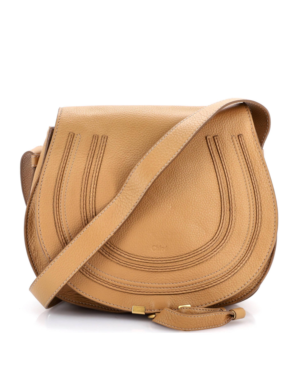 Pre-Owned Chloe Medium Marcie Crossbody Bag Leather – Natural Pre-Owned Chloe Medium Marcie Crossbody Bag Leather – Natural