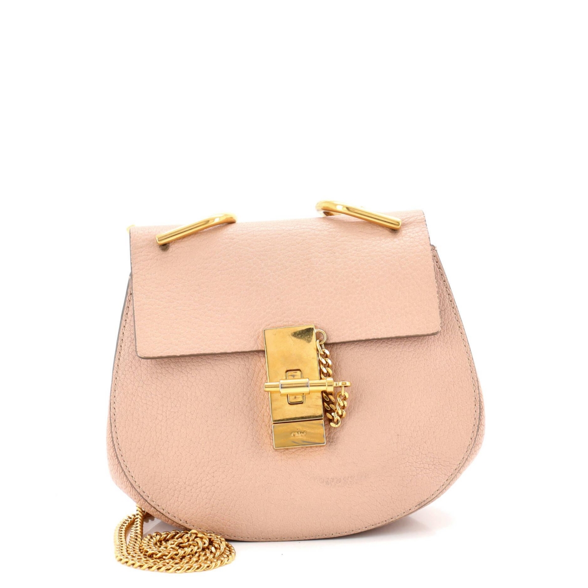 Pre-Owned Chloe Mini Drew Crossbody Bag Leather – Natural Pre-Owned Chloe Mini Drew Crossbody Bag Leather – Natural