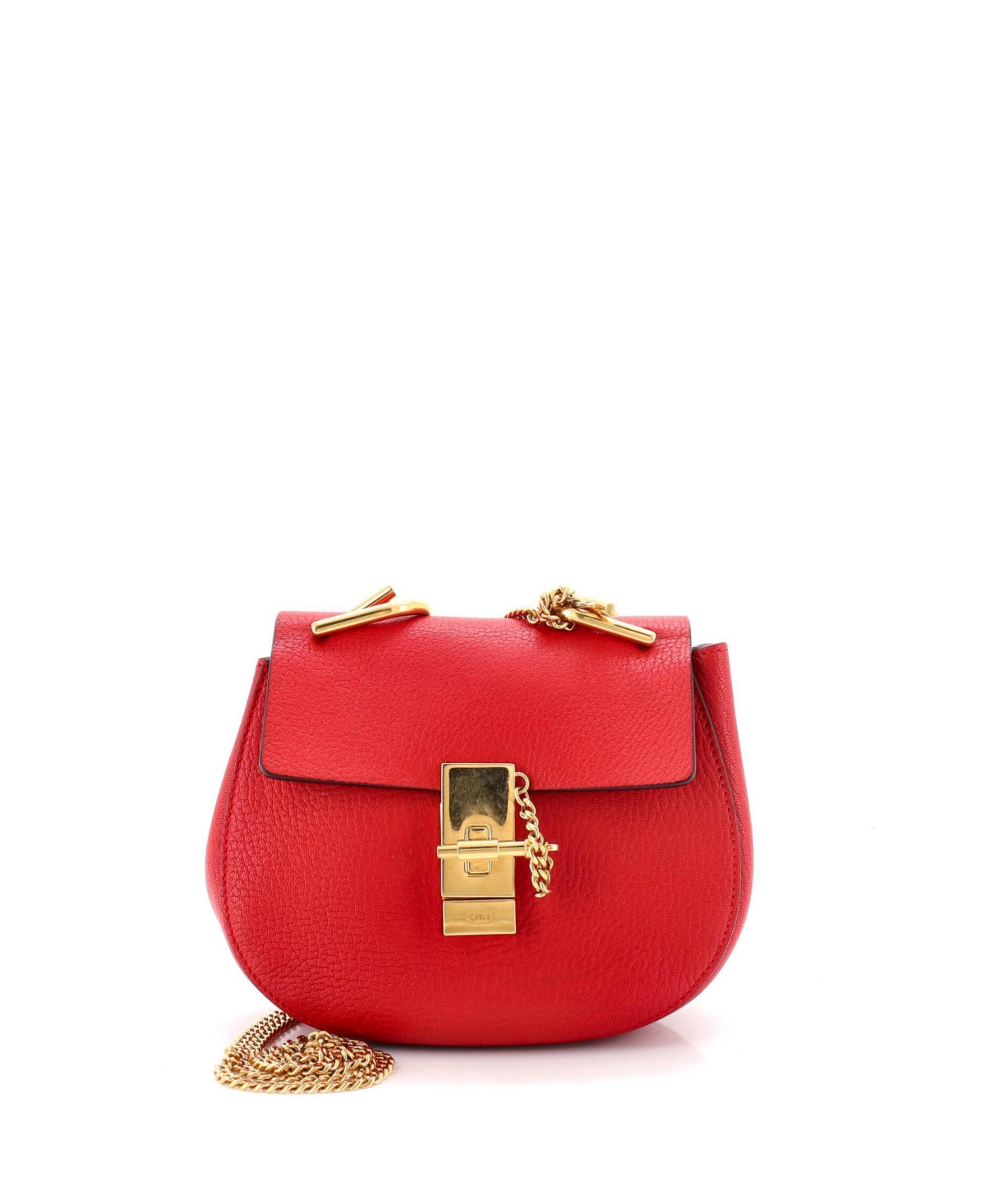 Pre-Owned Chloe Mini Drew Crossbody Bag Leather – Red Pre-Owned Chloe Mini Drew Crossbody Bag Leather – Red