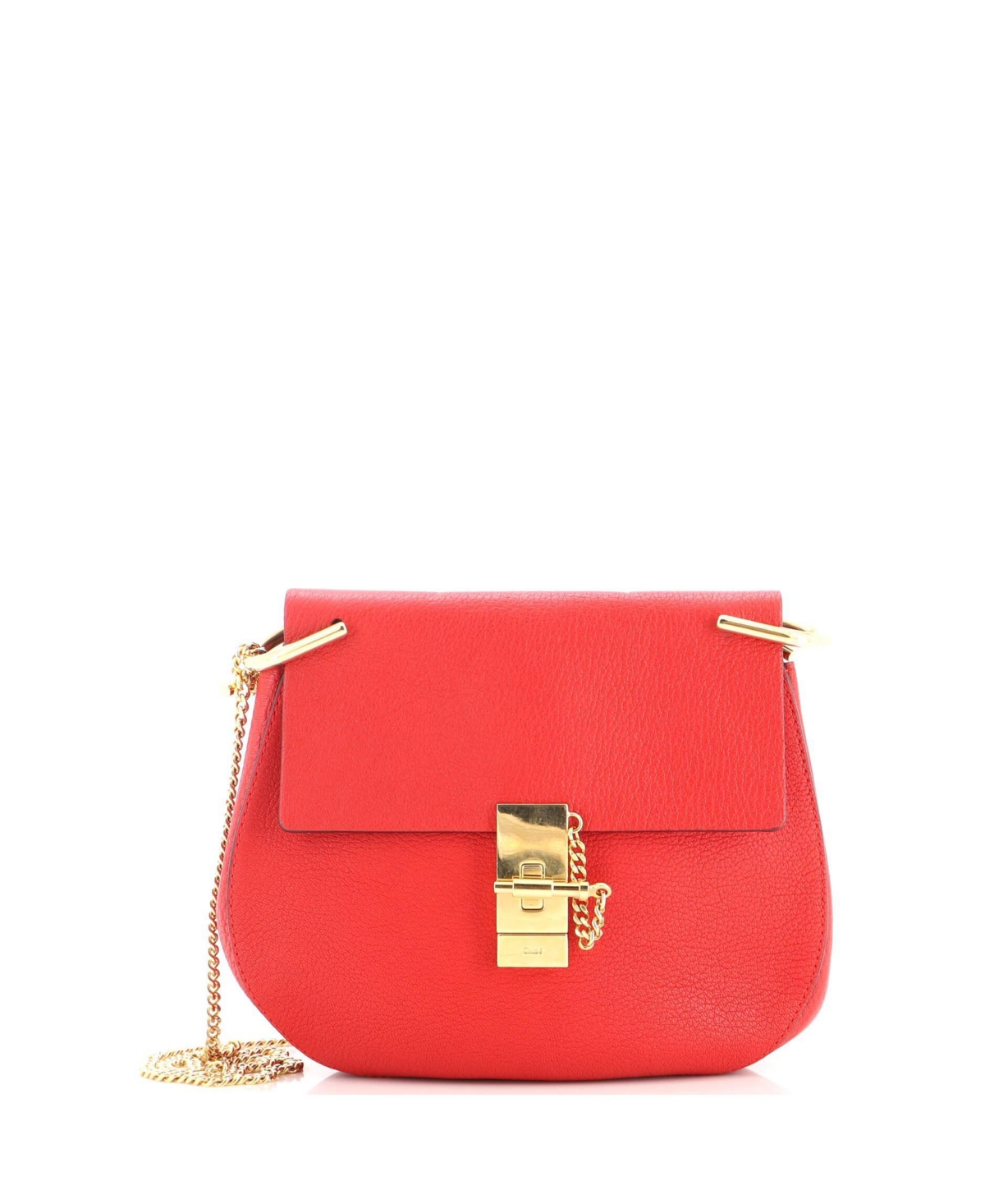 Pre-Owned Chloe Small Drew Crossbody Bag Leather – Red