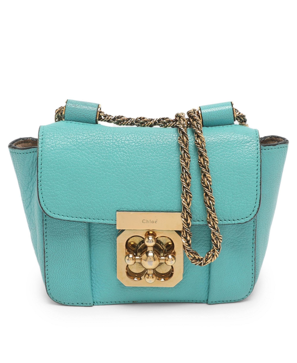 Pre-Owned Chloe Women’s Elsie Mini Turquoise Leather Crossbody Bag Pre-Owned Chloe Women’s Elsie Mini Turquoise Leather Crossbody Bag