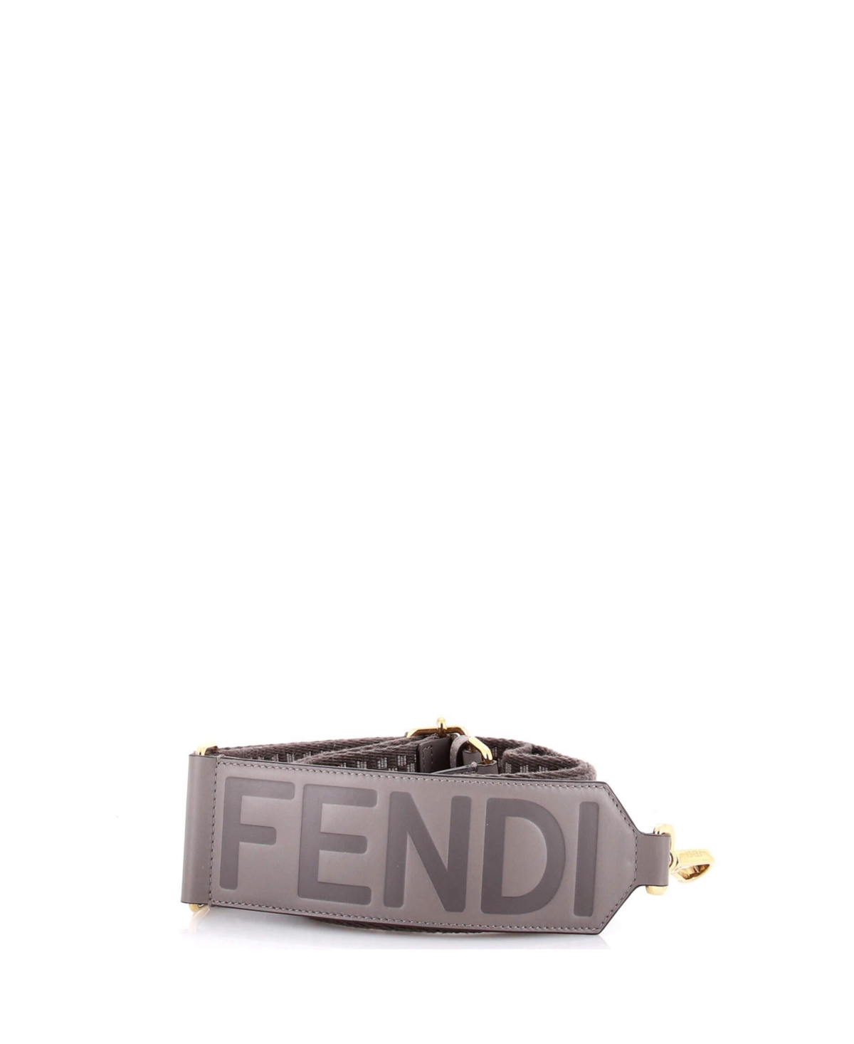 Pre-Owned Fendi Logo Strap You Shoulder Strap Check Canvas and Leather – Grey Pre-Owned Fendi Logo Strap You Shoulder Strap Check Canvas and Leather – Grey