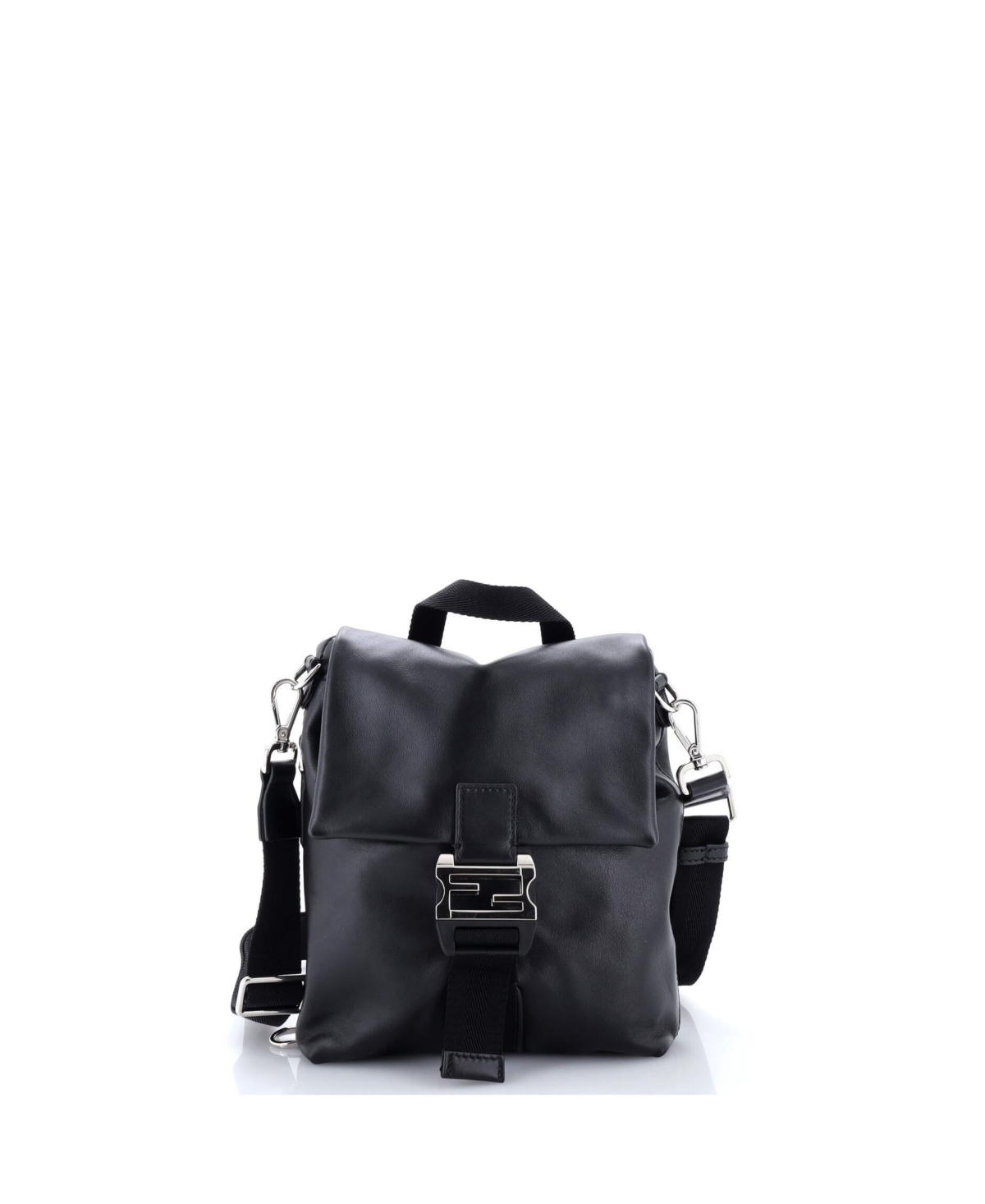 Pre-Owned Fendi Small Flux Crossbody Bag Leather – Black Pre-Owned Fendi Small Flux Crossbody Bag Leather – Black