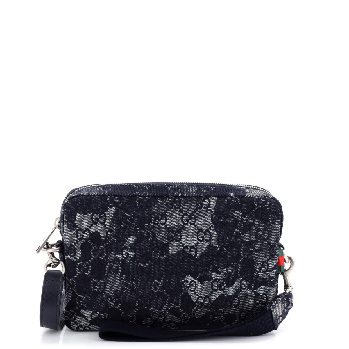 Pre-Owned Gucci Convertible Crossbody Bag Camouflage Gg Denim – Blue Pre-Owned Gucci Convertible Crossbody Bag Camouflage Gg Denim – Blue