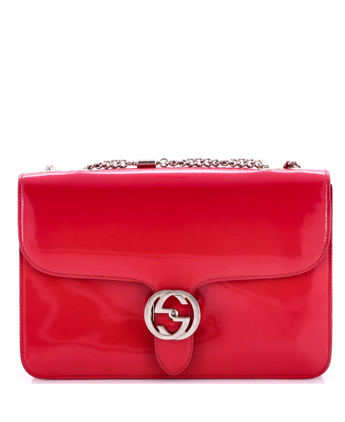 Pre-Owned Gucci Medium Interlocking Shoulder Bag Patent – Red Pre-Owned Gucci Medium Interlocking Shoulder Bag Patent – Red
