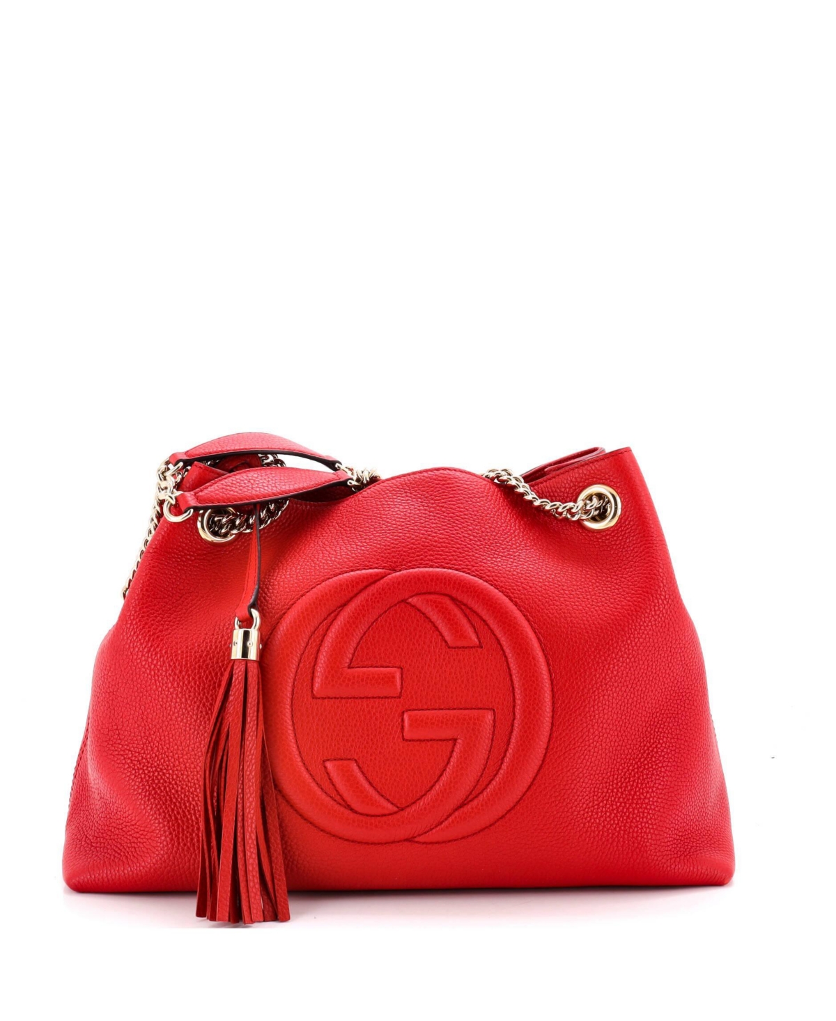 Pre-Owned Gucci Medium Soho Chain Strap Shoulder Bag Leather – Red Pre-Owned Gucci Medium Soho Chain Strap Shoulder Bag Leather – Red