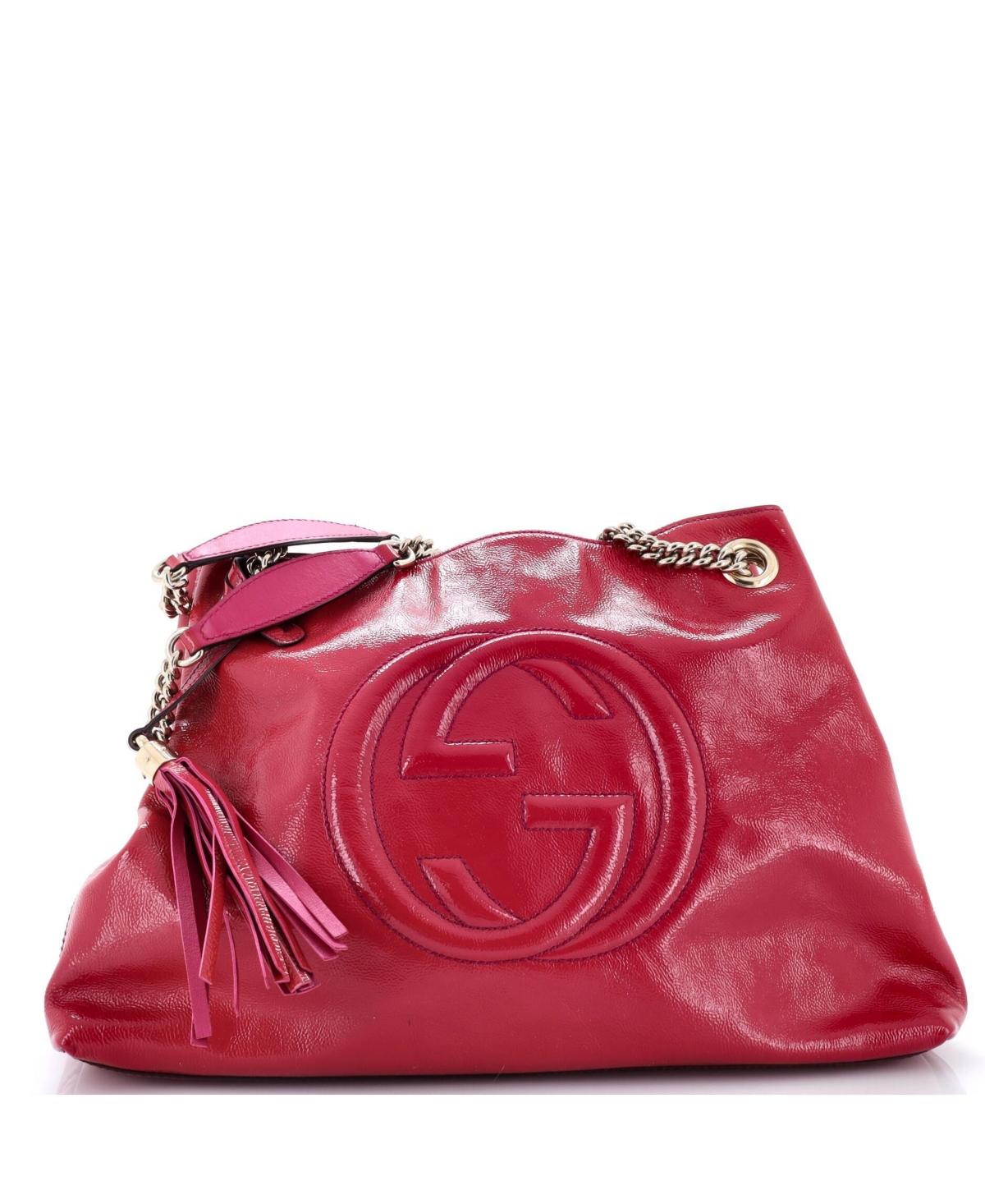 Pre-Owned Gucci Medium Soho Chain Strap Shoulder Bag Patent – Pink Pre-Owned Gucci Medium Soho Chain Strap Shoulder Bag Patent – Pink