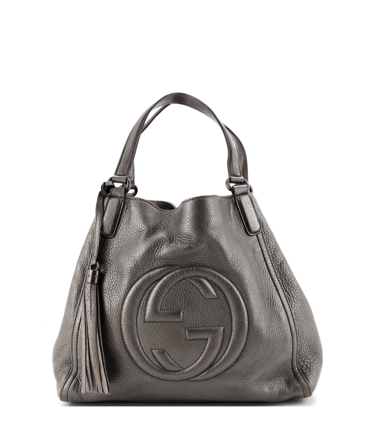 Pre-Owned Gucci Medium Soho Shoulder Bag Leather – Silver
