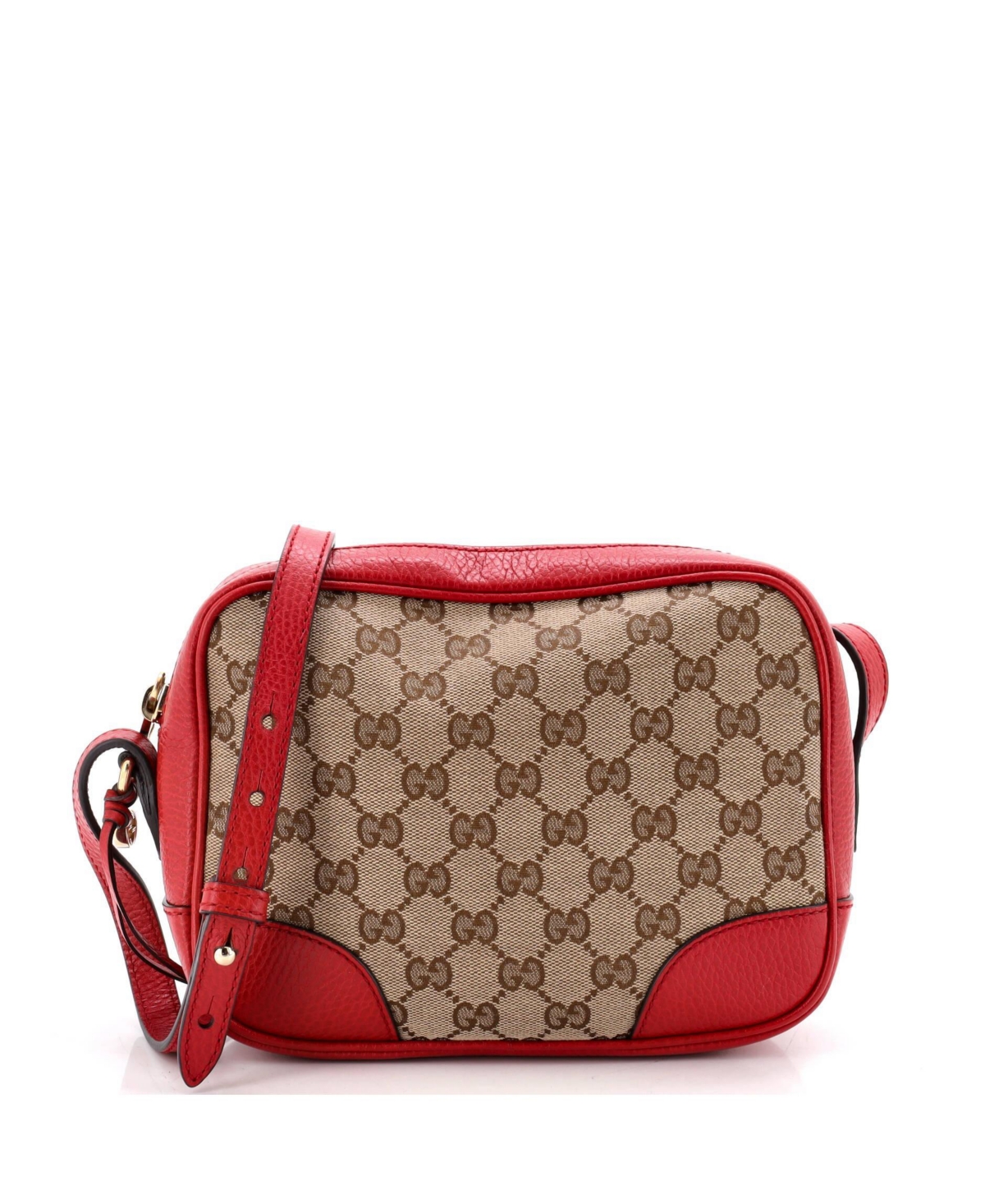 Pre-Owned Gucci Mini Bree Disco Crossbody Bag Gg Canvas with Leather – Red Pre-Owned Gucci Mini Bree Disco Crossbody Bag Gg Canvas with Leather – Red