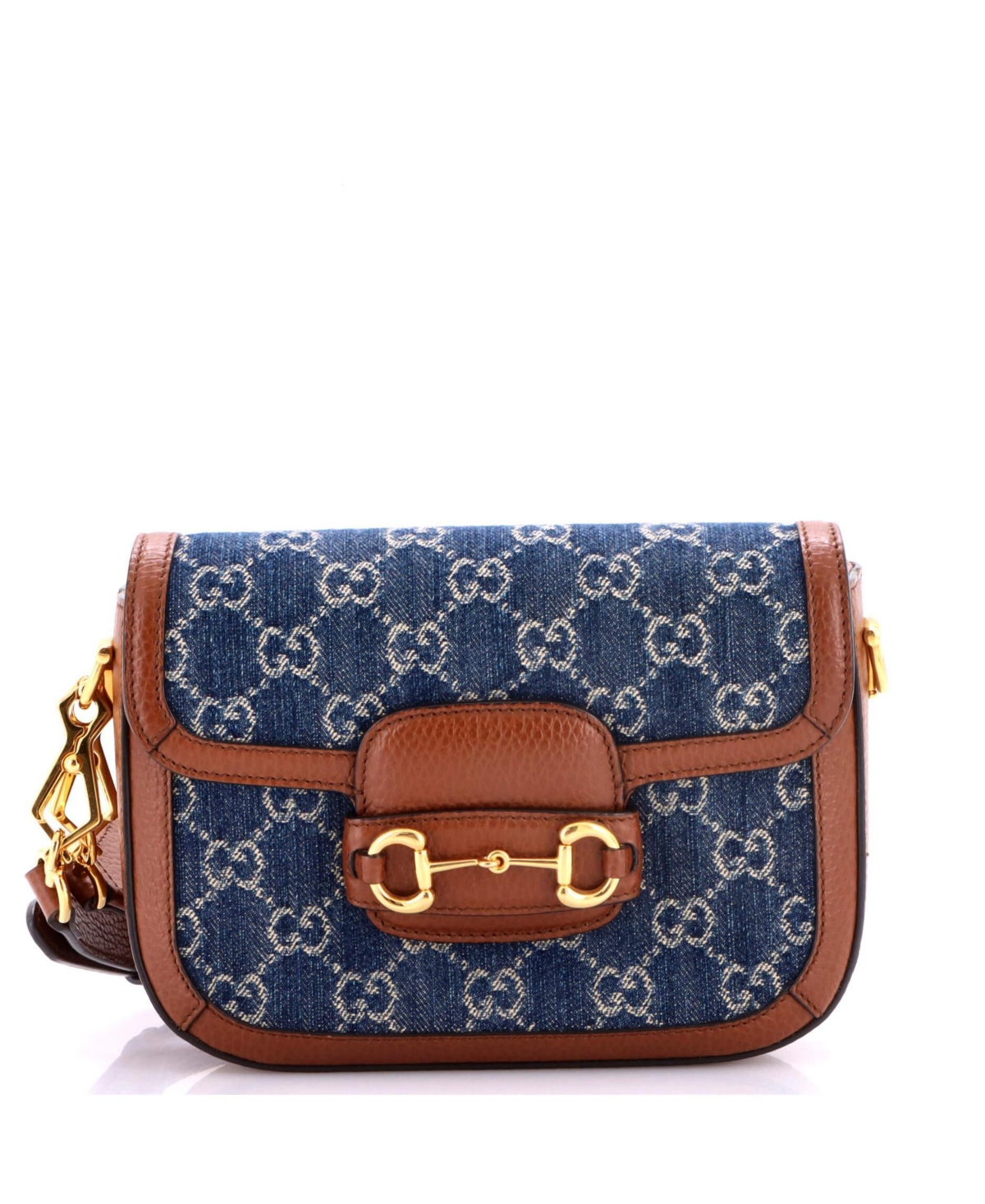 Pre-Owned Gucci Mini Horsebit 1955 Shoulder Bag Gg Denim – Blue Pre-Owned Gucci Mini Horsebit 1955 Shoulder Bag Gg Denim – Blue