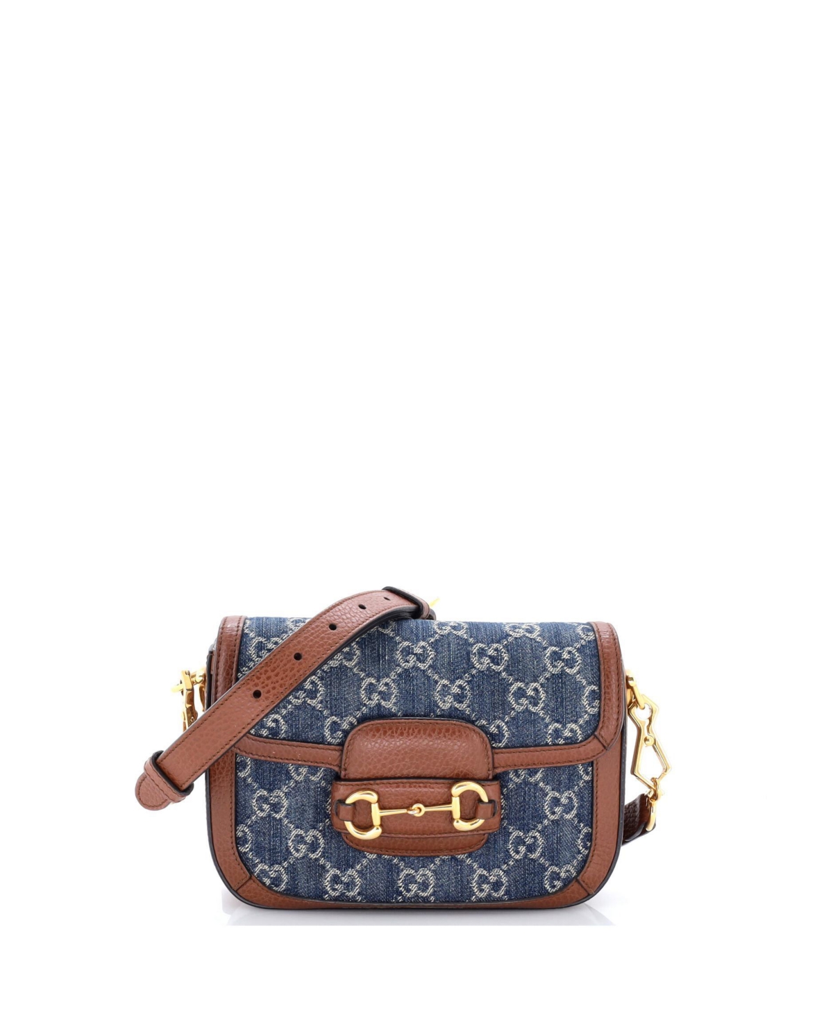 Pre-Owned Gucci Mini Horsebit 1955 Shoulder Bag Gg Denim – Blue Pre-Owned Gucci Mini Horsebit 1955 Shoulder Bag Gg Denim – Blue