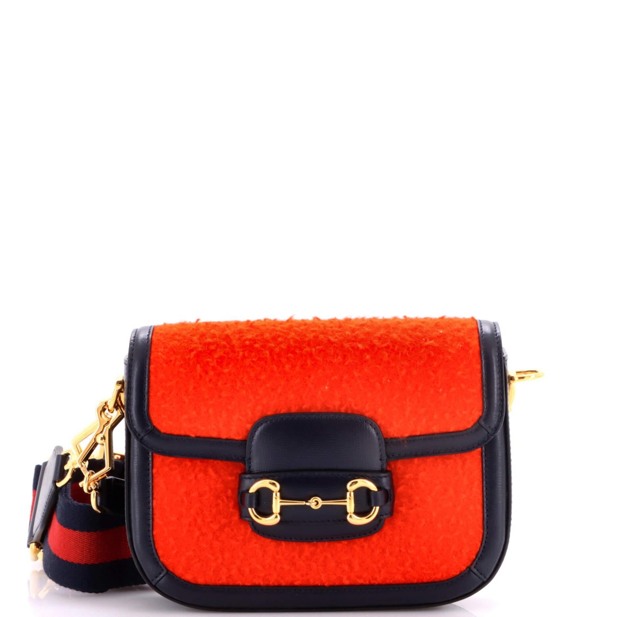 Pre-Owned Gucci Mini Horsebit 1955 Shoulder Bag Wool – Red Pre-Owned Gucci Mini Horsebit 1955 Shoulder Bag Wool – Red