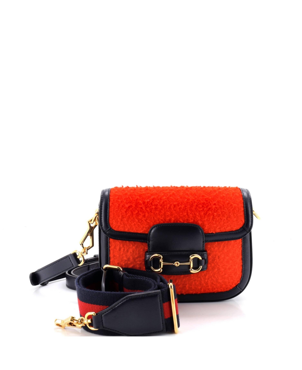 Pre-Owned Gucci Mini Horsebit 1955 Shoulder Bag Wool – Red