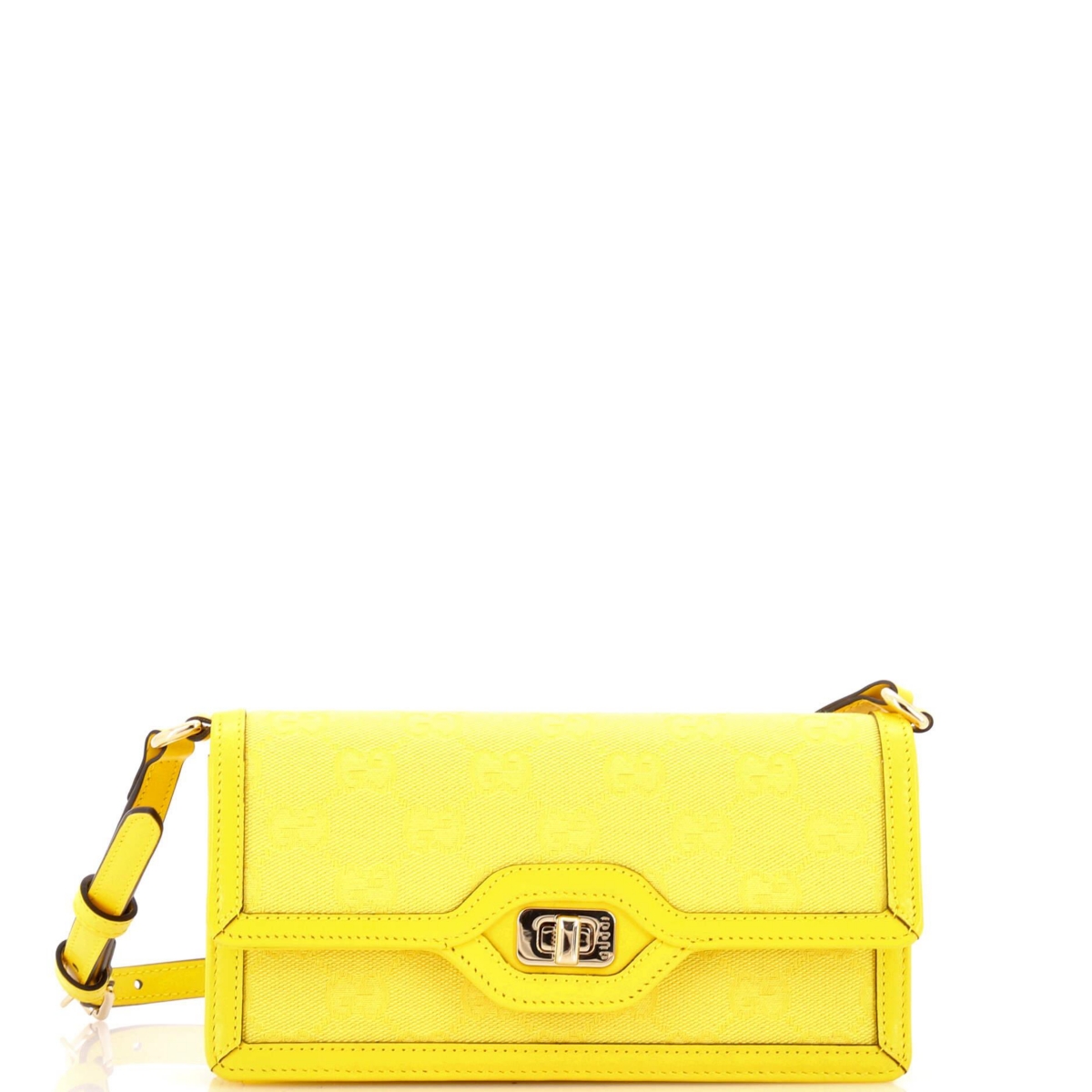 Pre-Owned Gucci Mini Luce Shoulder Bag Gg Canvas – Yellow Pre-Owned Gucci Mini Luce Shoulder Bag Gg Canvas – Yellow