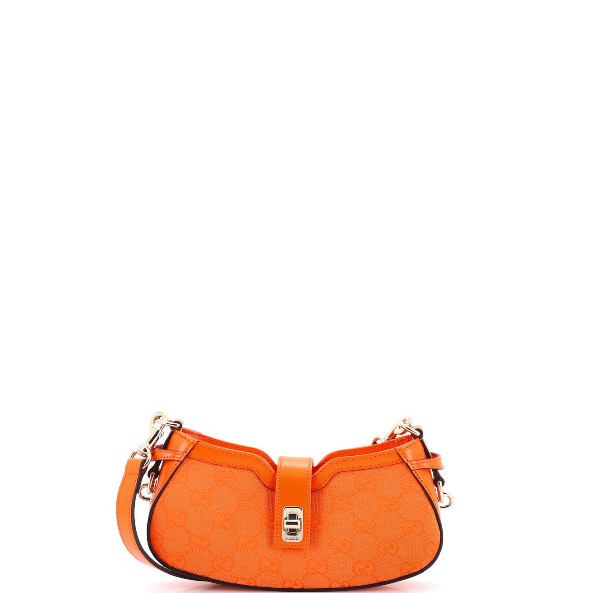Pre-Owned Gucci Mini Moon Side Shoulder Bag Gg Canvas – Orange Pre-Owned Gucci Mini Moon Side Shoulder Bag Gg Canvas – Orange
