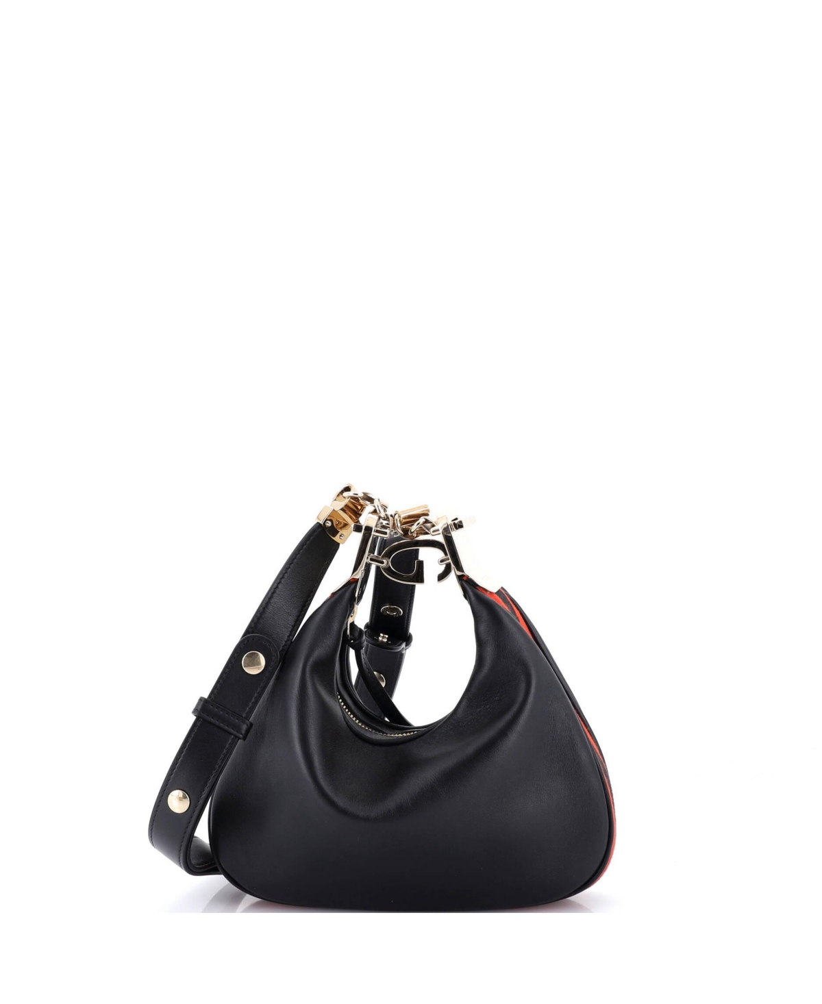 Pre-Owned Gucci Small Attache Shoulder Bag Leather – Black Pre-Owned Gucci Small Attache Shoulder Bag Leather – Black