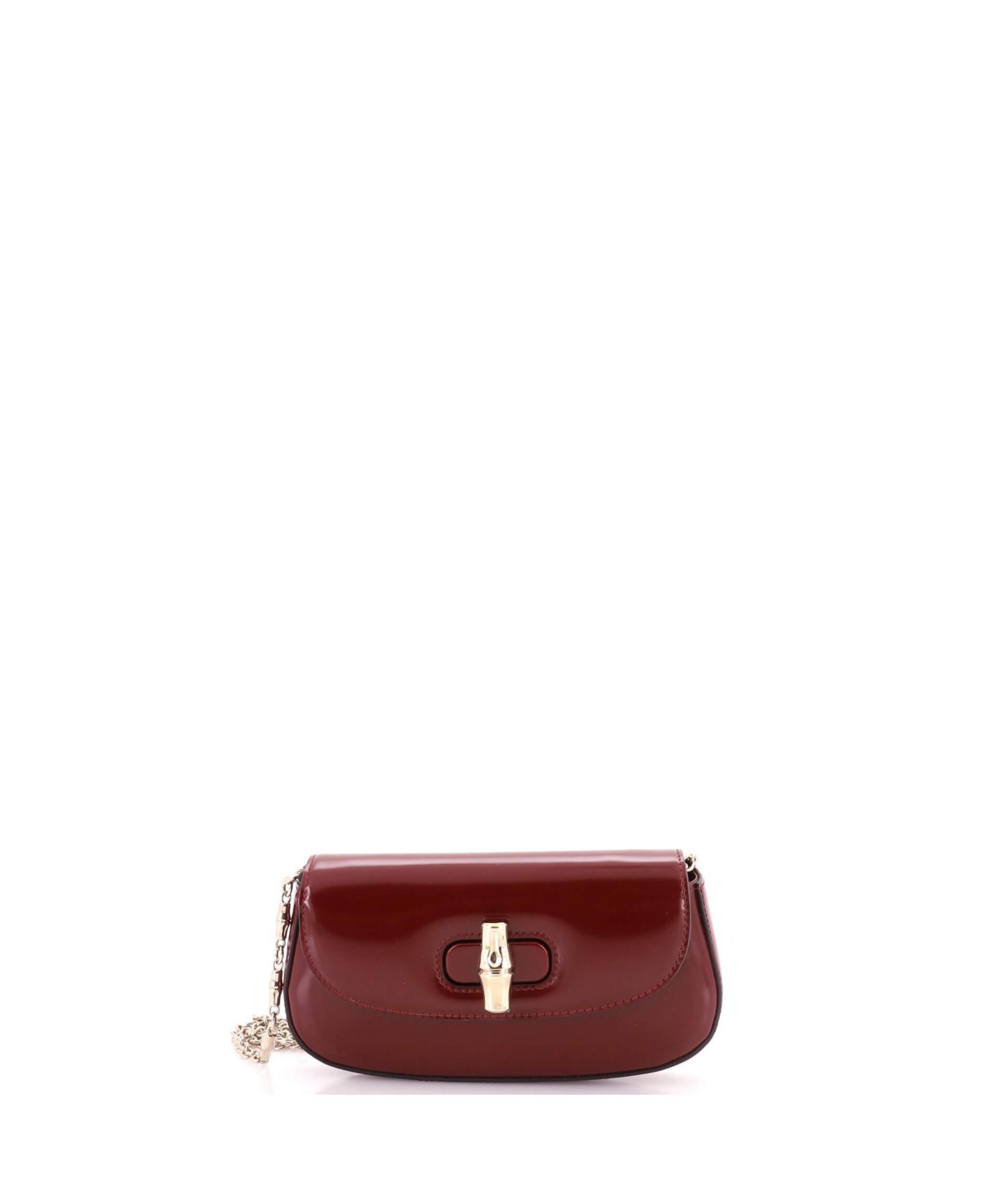 Pre-Owned Gucci Small Bamboo Night Chain Clutch Leather – Brown