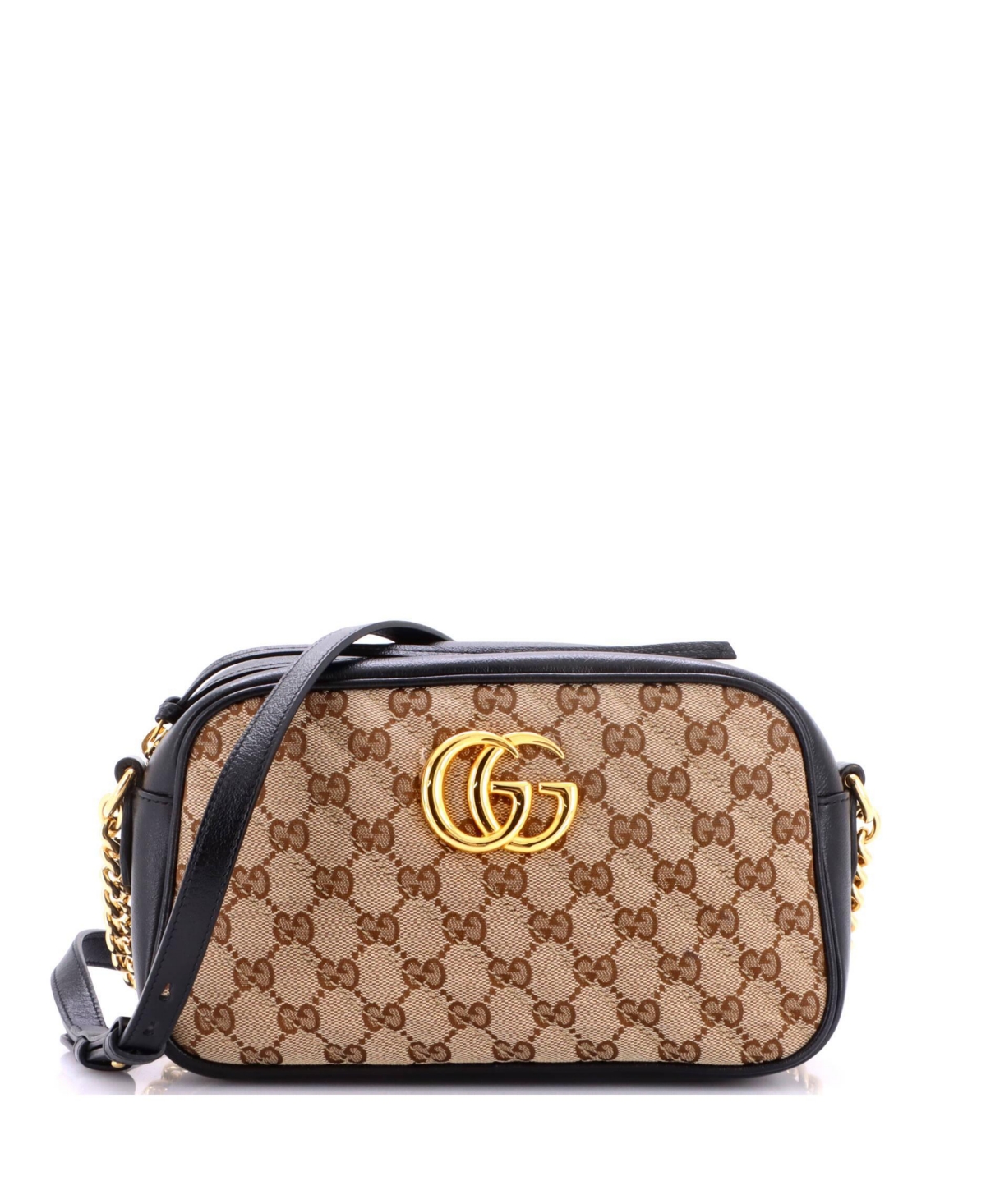 Pre-Owned Gucci Small Gg Marmont Shoulder Bag Diagonal Quilted Gg Canvas with Leather – Black Pre-Owned Gucci Small Gg Marmont Shoulder Bag Diagonal Quilted Gg Canvas with Leather – Black