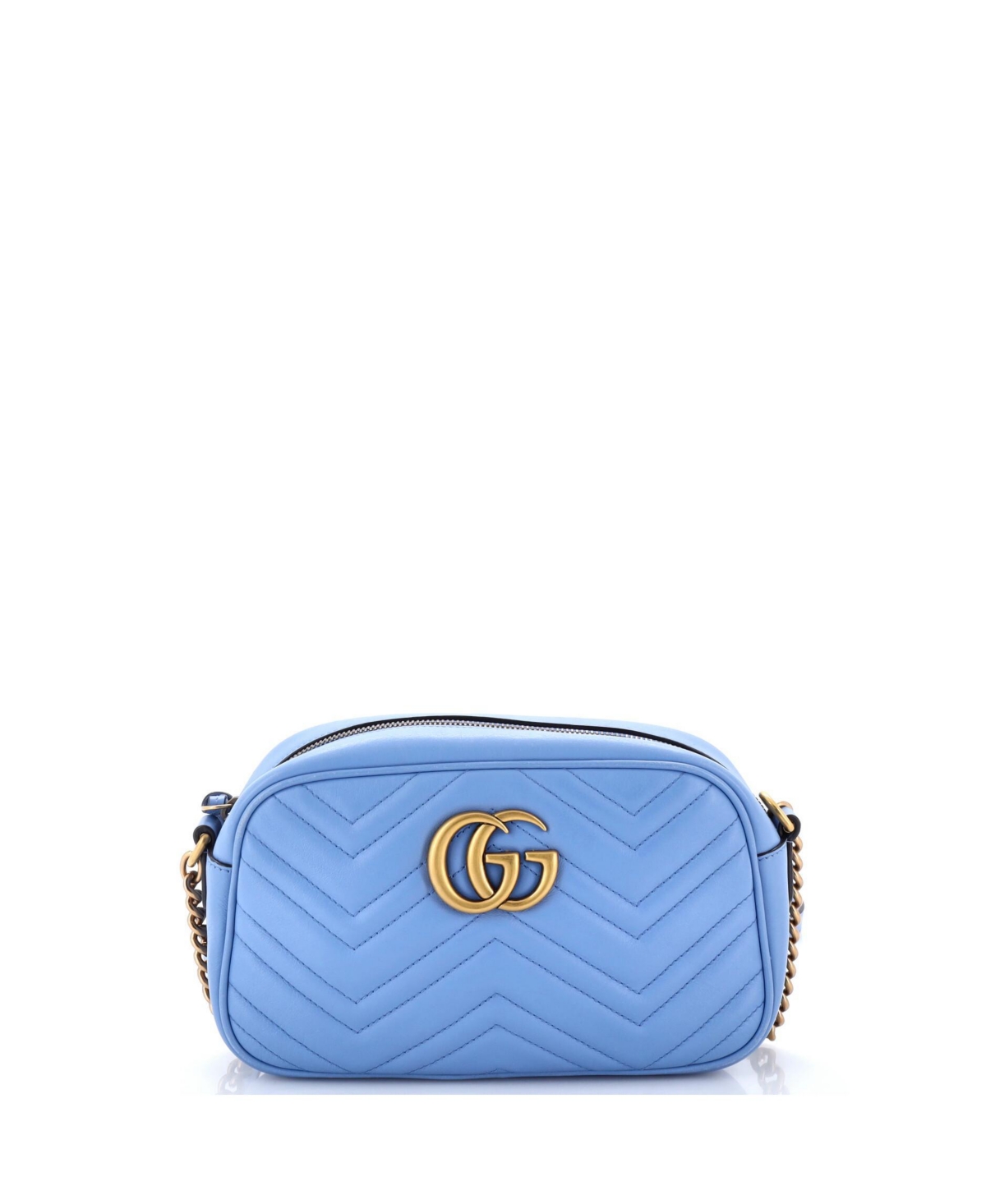 Pre-Owned Gucci Small Gg Marmont Shoulder Bag Matelasse Leather – Blue Pre-Owned Gucci Small Gg Marmont Shoulder Bag Matelasse Leather – Blue