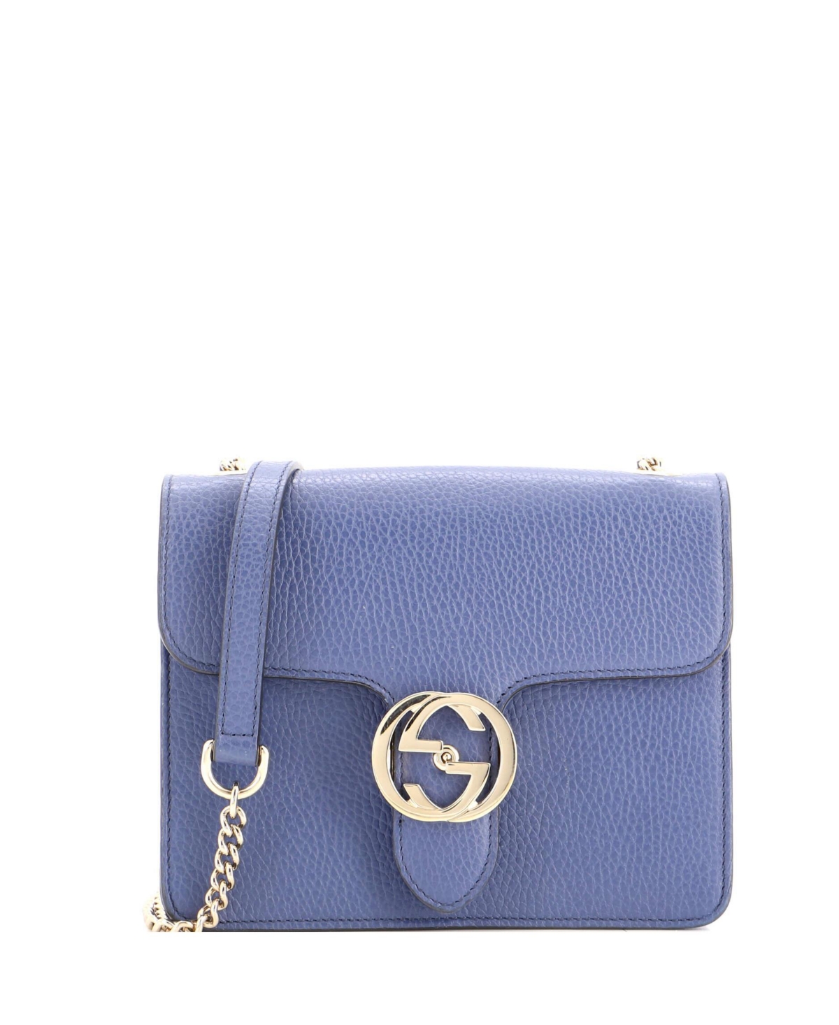 Pre-Owned Gucci Small Interlocking Shoulder Bag Leather – Blue Pre-Owned Gucci Small Interlocking Shoulder Bag Leather – Blue