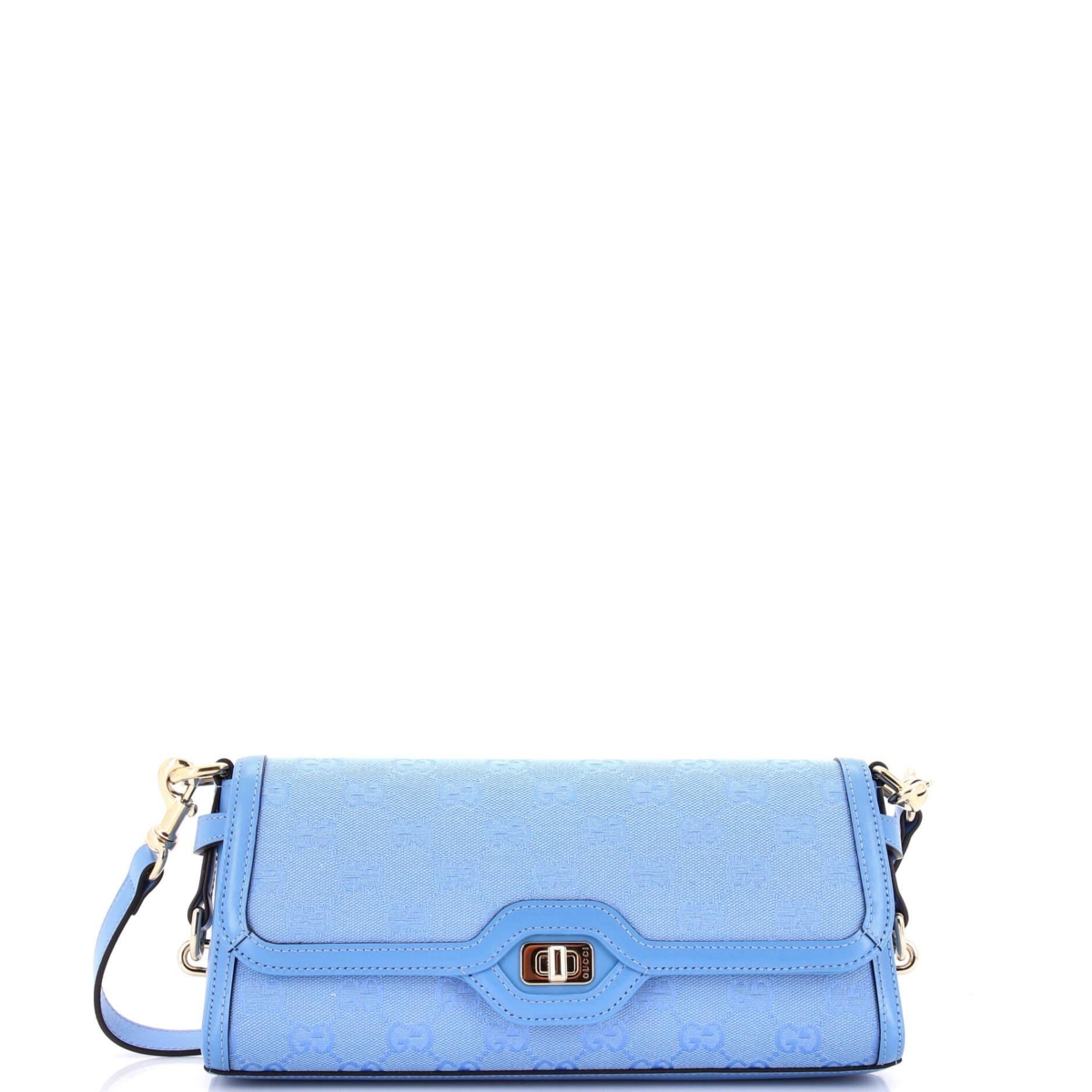 Pre-Owned Gucci Small Luce Shoulder Bag Canvas – Blue