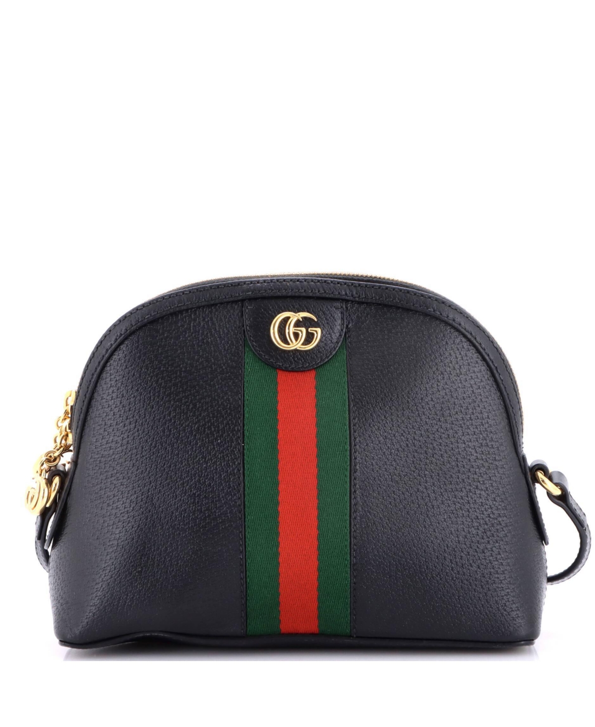 Pre-Owned Gucci Small Ophidia Dome Shoulder Bag Leather – Black