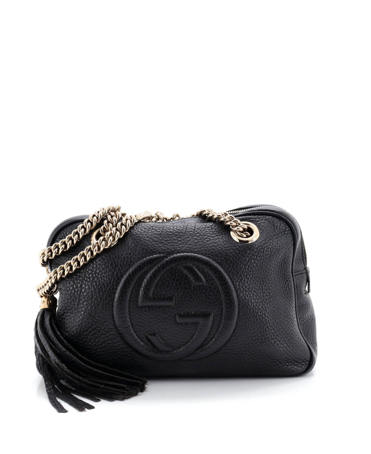 Pre-Owned Gucci Small Soho Chain Zip Shoulder Bag Leather – Black