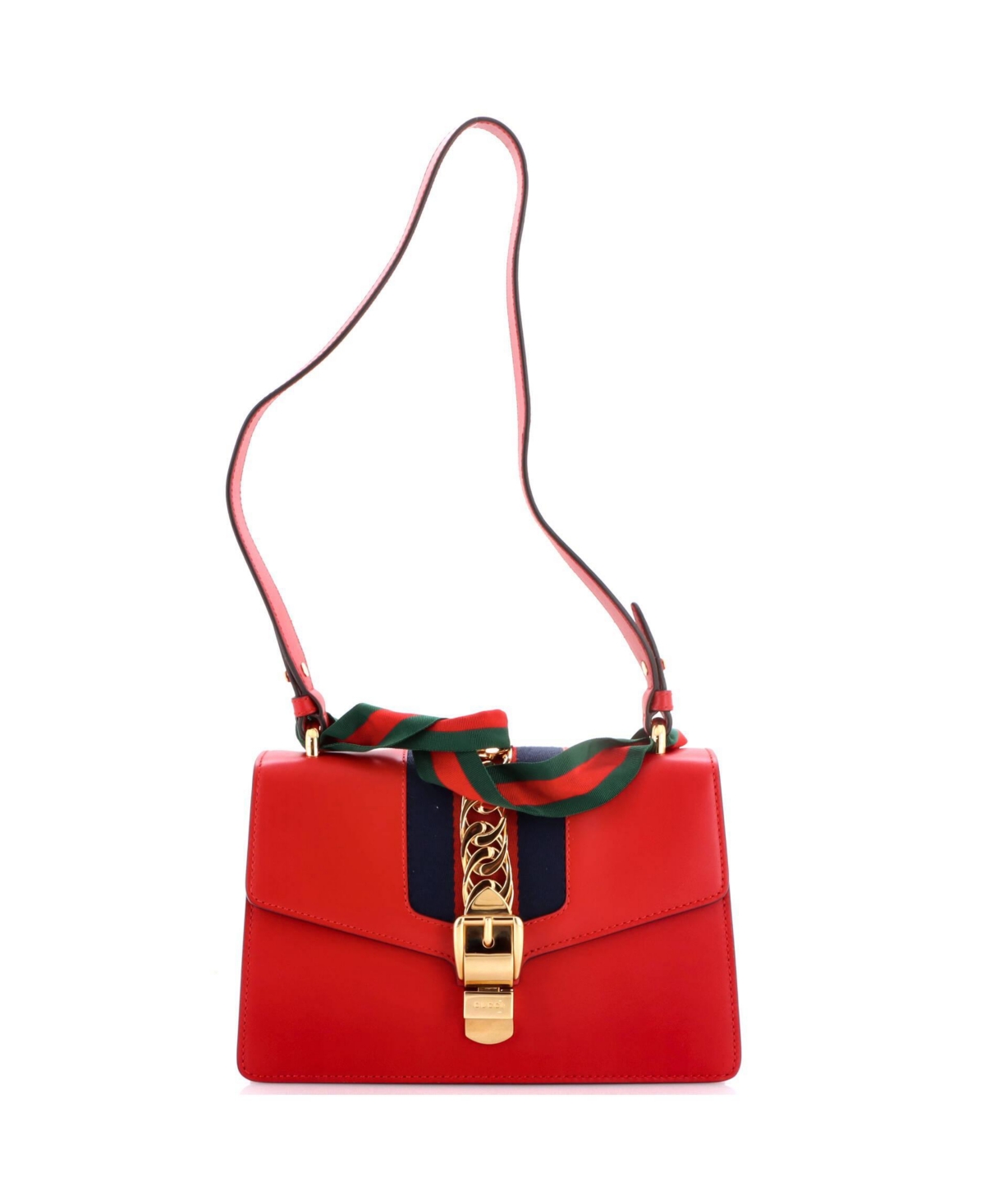 Pre-Owned Gucci Small Sylvie Shoulder Bag Leather – Red