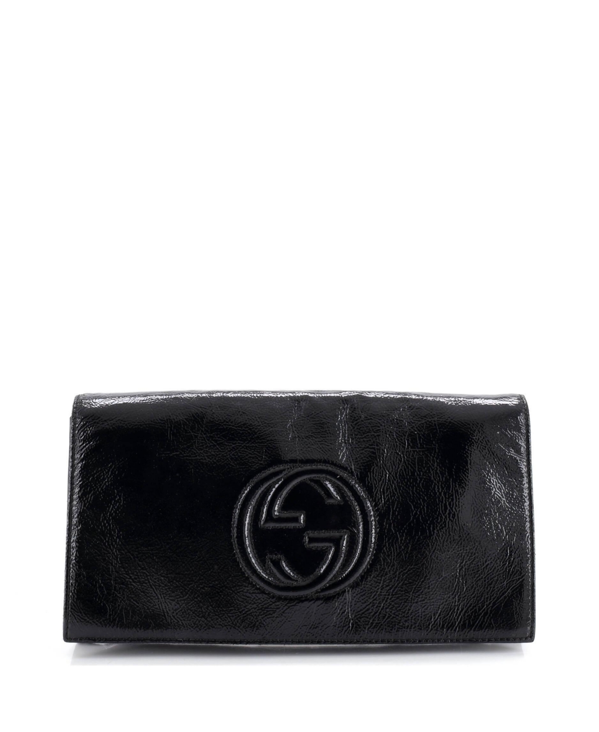 Pre-Owned Gucci Soho Clutch Patent – Black