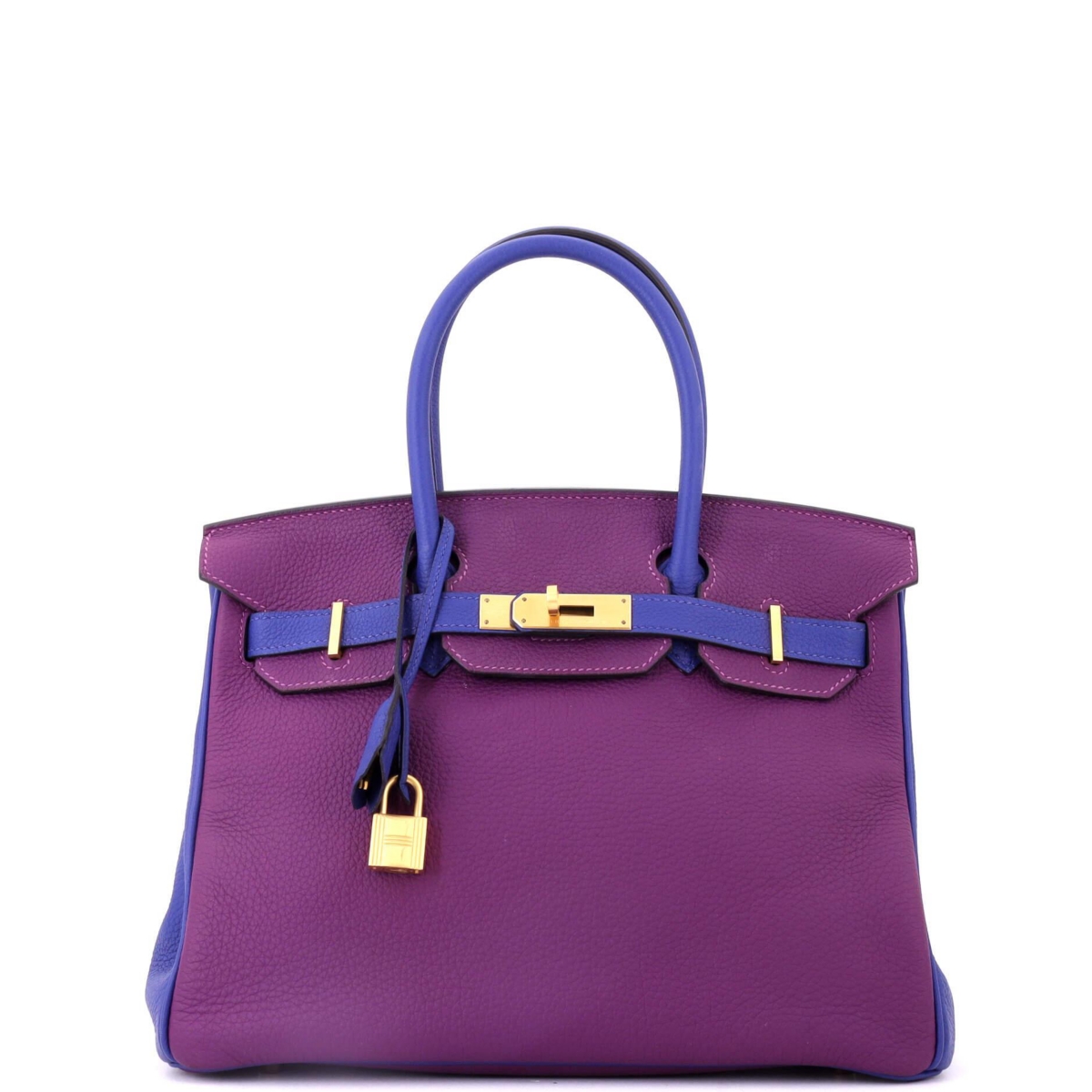 Pre-Owned HERMES Birkin 30 Handbag Bicolor Togo with Brushed Gold Hardware – Pink