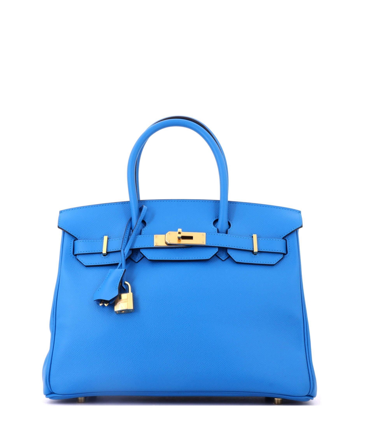 Pre-Owned HERMES Birkin 30 Handbag Blue Epsom with Gold Hardware – Blue Pre-Owned HERMES Birkin 30 Handbag Blue Epsom with Gold Hardware – Blue