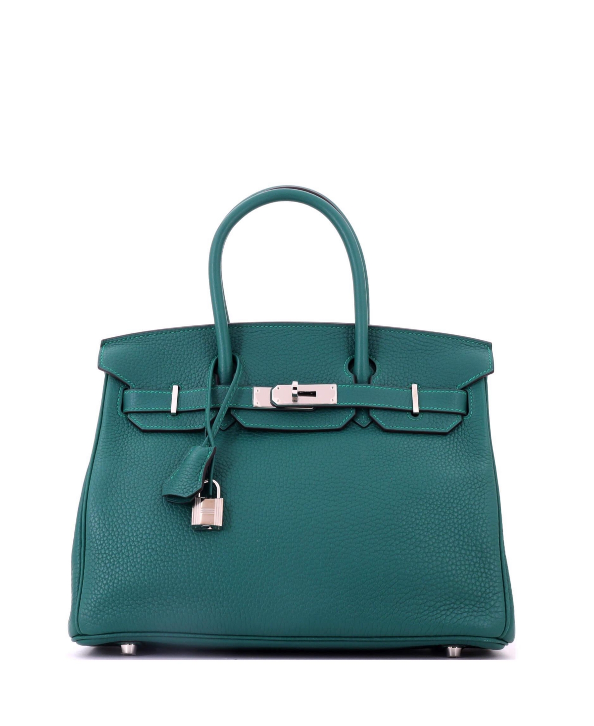 Pre-Owned HERMES Birkin 30 Handbag Green Clemence with Palladium Hardware – Green Pre-Owned HERMES Birkin 30 Handbag Green Clemence with Palladium Hardware – Green