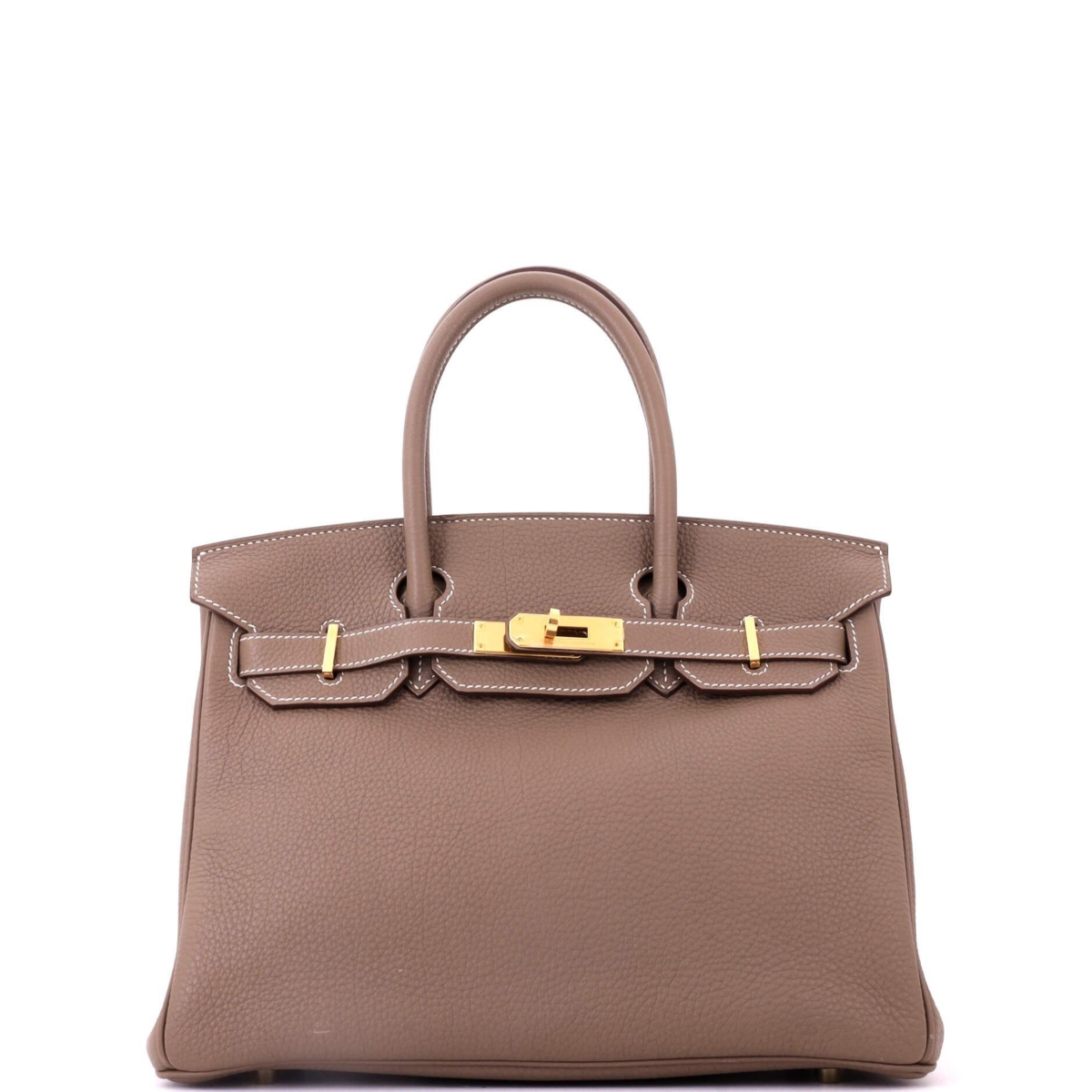 Pre-Owned HERMES Birkin 30 Handbag Grey Togo with Gold Hardware – Brown