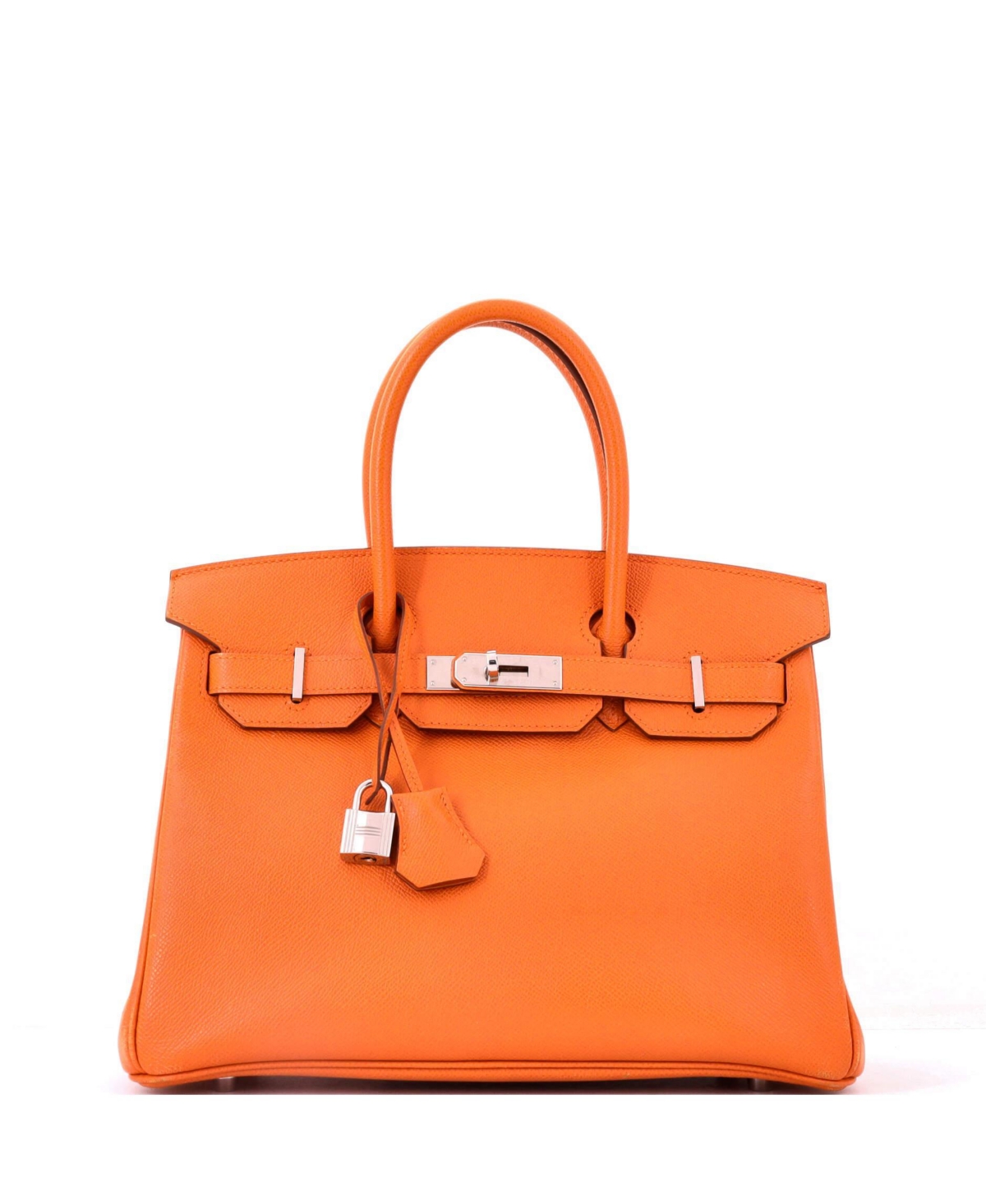 Pre-Owned HERMES Birkin 30 Handbag Orange Epsom with Palladium Hardware – Orange Pre-Owned HERMES Birkin 30 Handbag Orange Epsom with Palladium Hardware – Orange