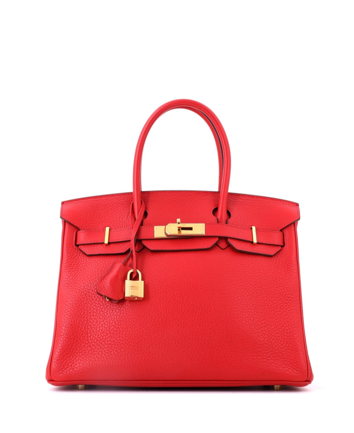 Pre-Owned HERMES Birkin 30 Handbag Red Clemence with Gold Hardware – Red Pre-Owned HERMES Birkin 30 Handbag Red Clemence with Gold Hardware – Red